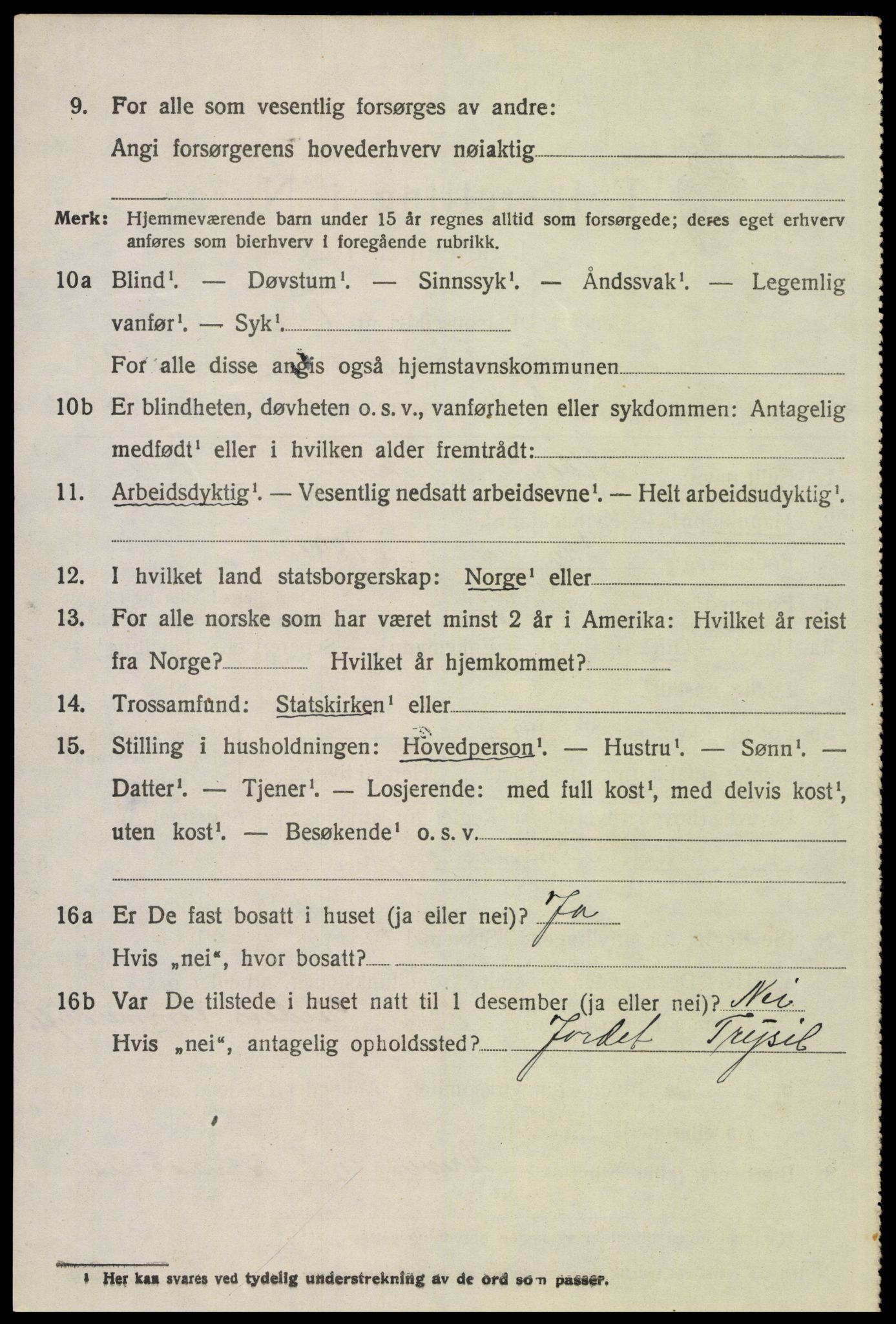 SAH, 1920 census for Trysil, 1920, p. 6690