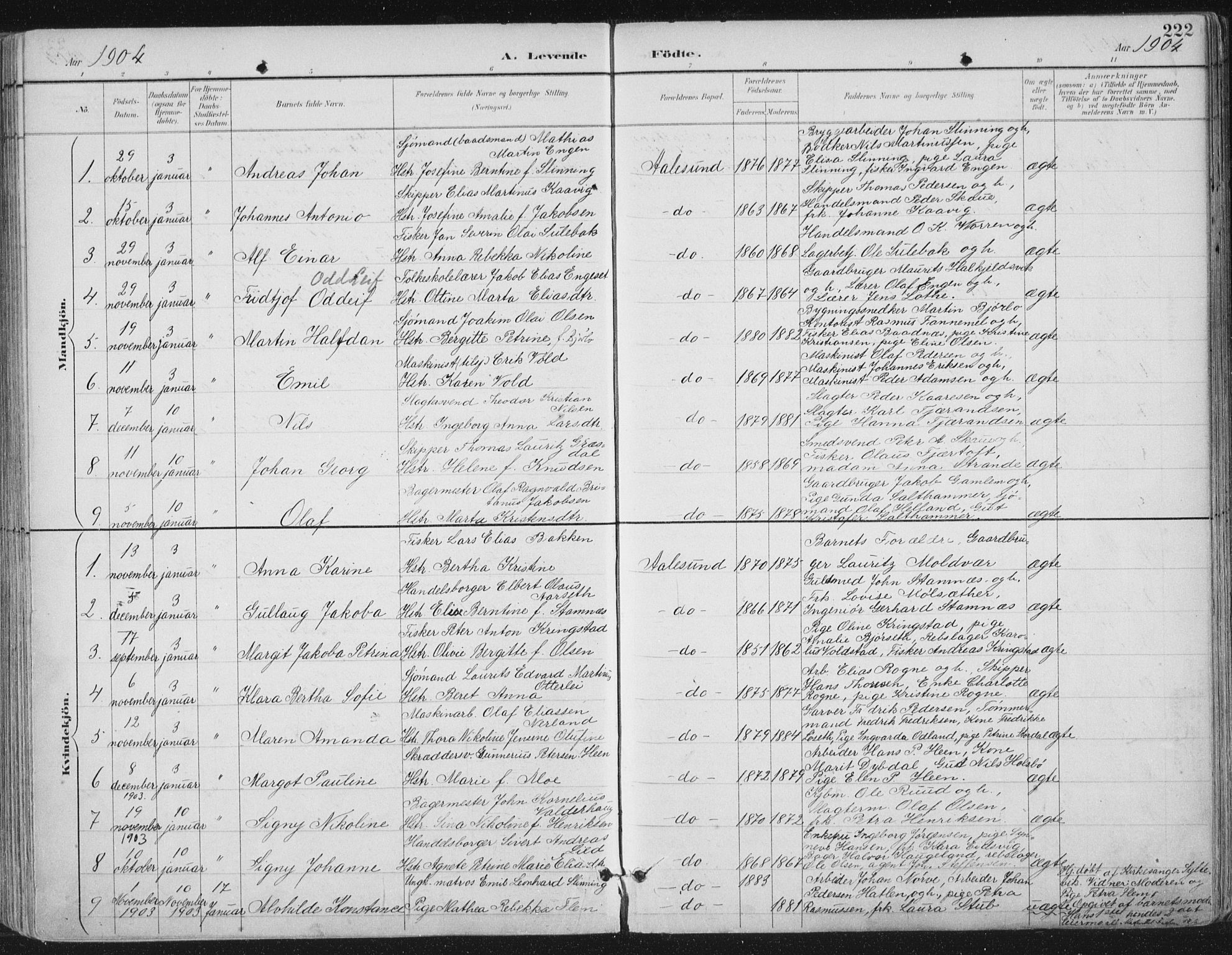Ministerialprotokoller, klokkerbøker og fødselsregistre - Møre og Romsdal, AV/SAT-A-1454/529/L0456: Parish register (official) no. 529A06, 1894-1906, p. 222