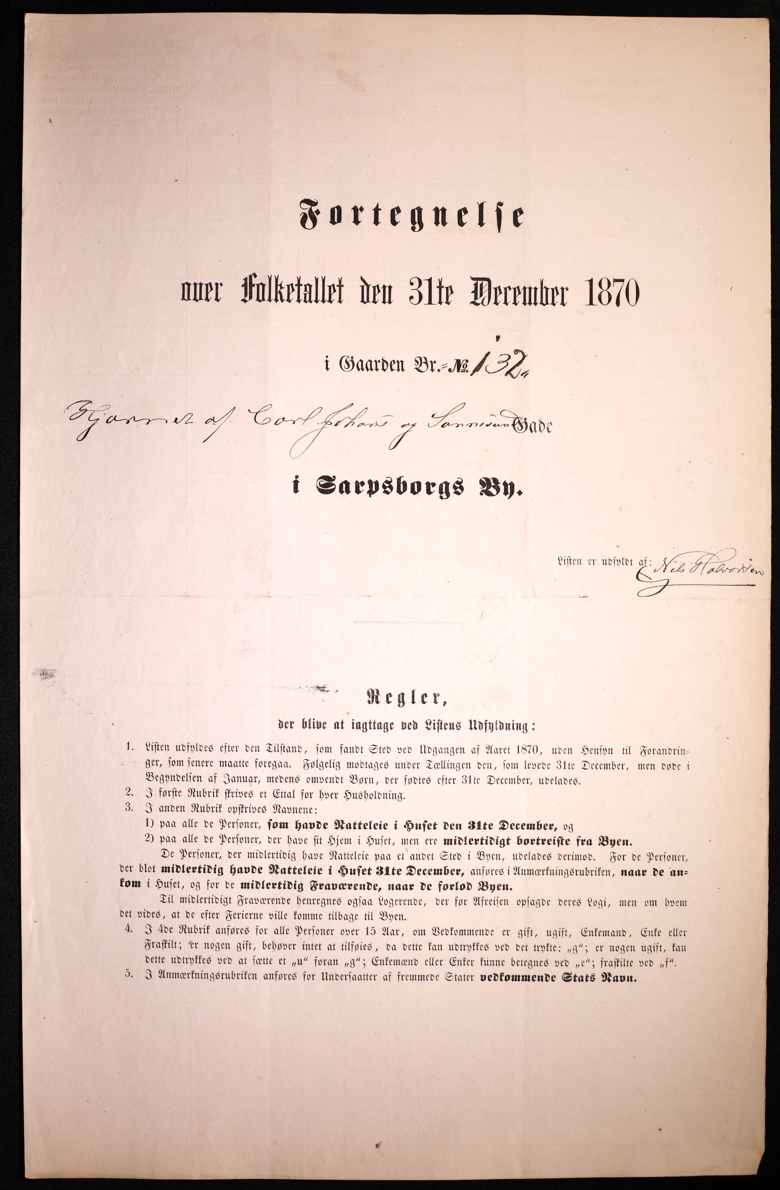 RA, 1870 census for 0102 Sarpsborg, 1870, p. 489