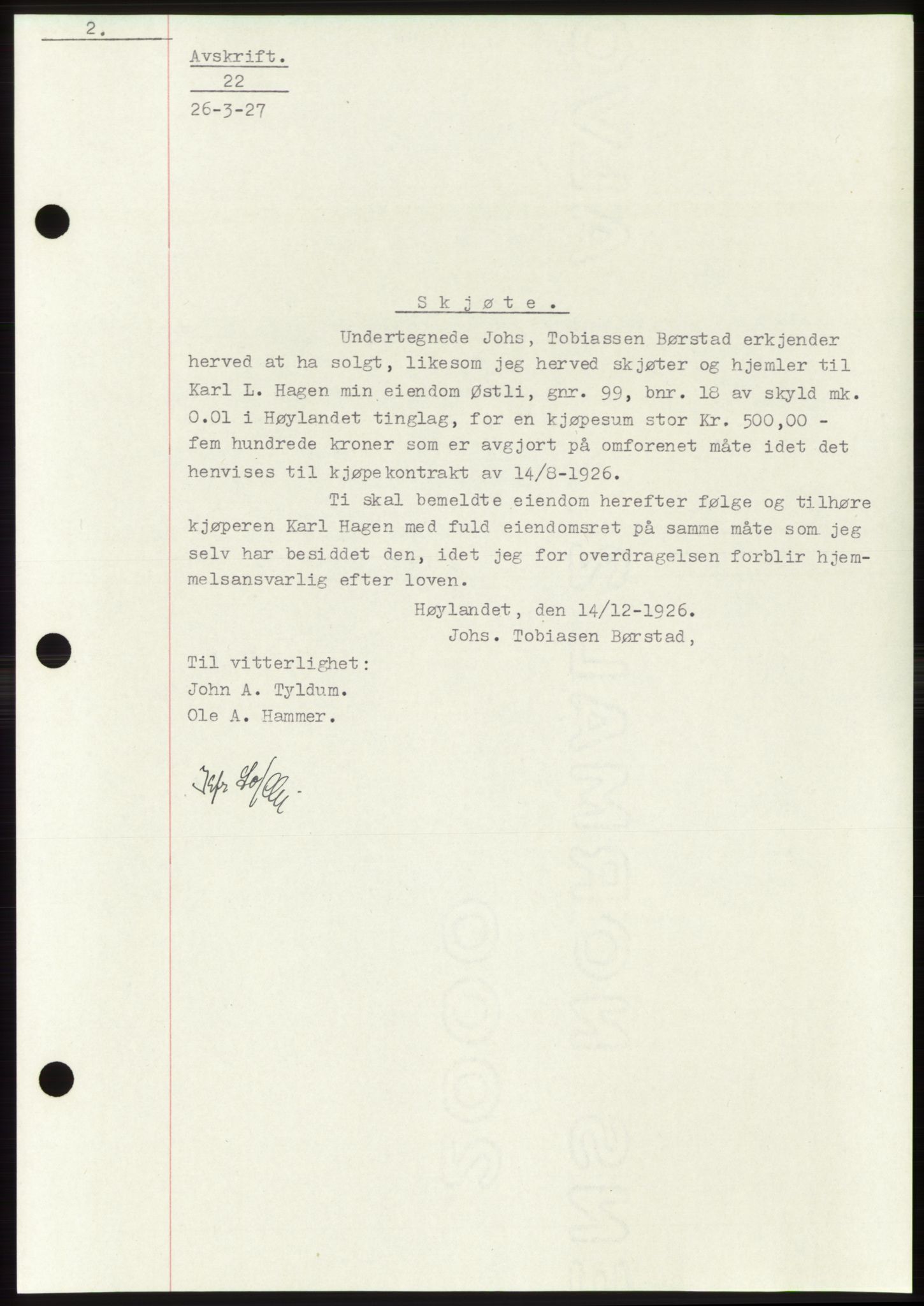 Namdal sorenskriveri, SAT/A-4133/1/2/2C: Mortgage book no. -, 1926-1930, Deed date: 26.03.1928