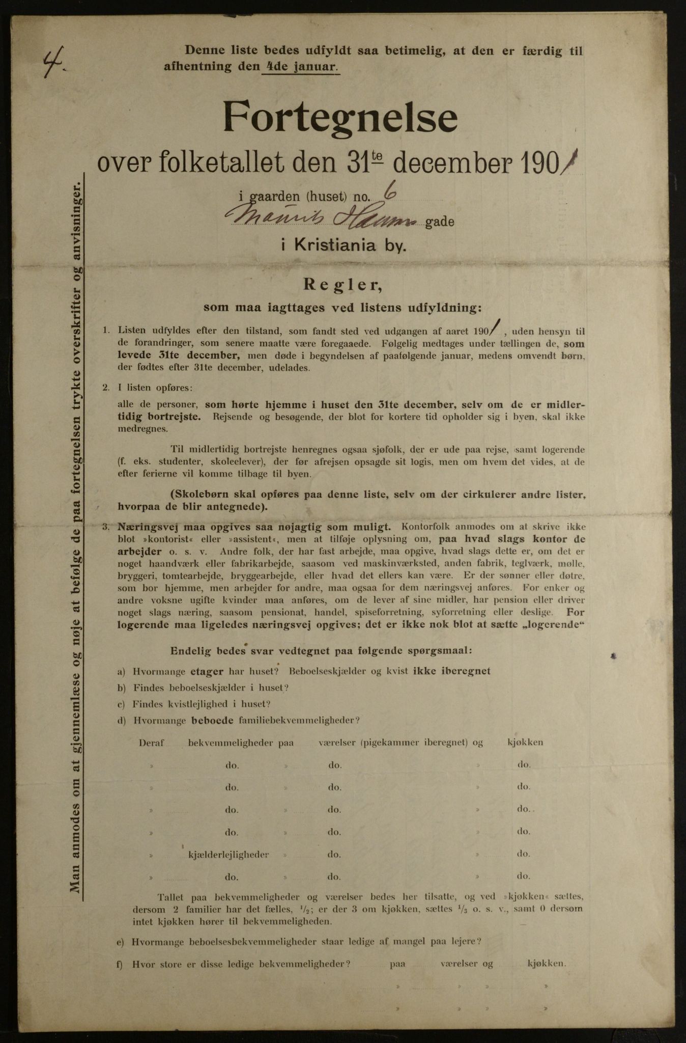 OBA, Municipal Census 1901 for Kristiania, 1901, p. 10008