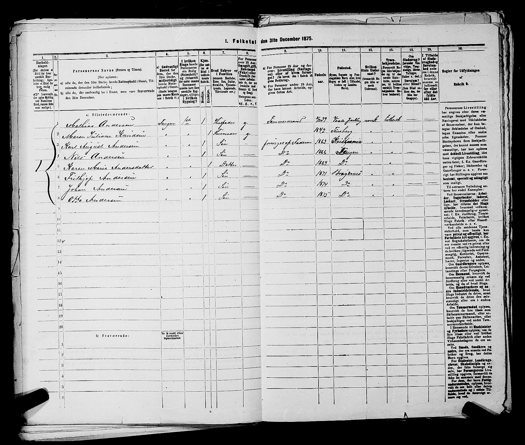 SAKO, 1875 census for 0602 Drammen, 1875, p. 3789