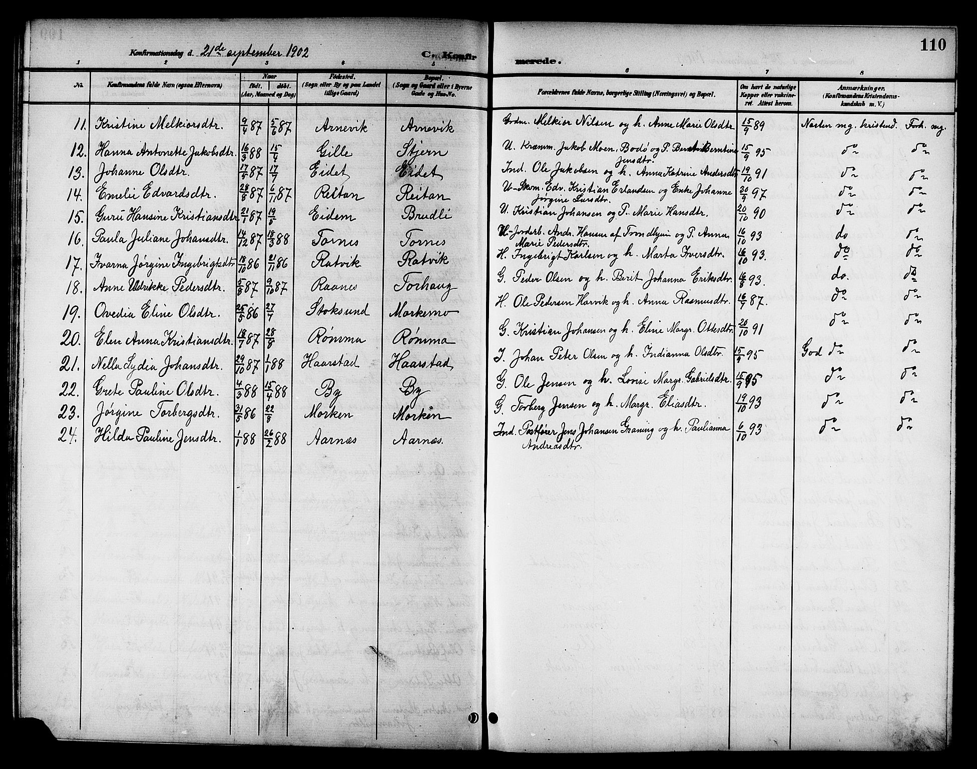 Ministerialprotokoller, klokkerbøker og fødselsregistre - Sør-Trøndelag, SAT/A-1456/655/L0688: Parish register (copy) no. 655C04, 1899-1922, p. 110