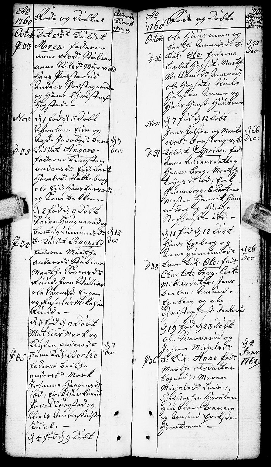 Aurskog prestekontor Kirkebøker, SAO/A-10304a/F/Fa/L0002: Parish register (official) no. I 2, 1735-1766, p. 207
