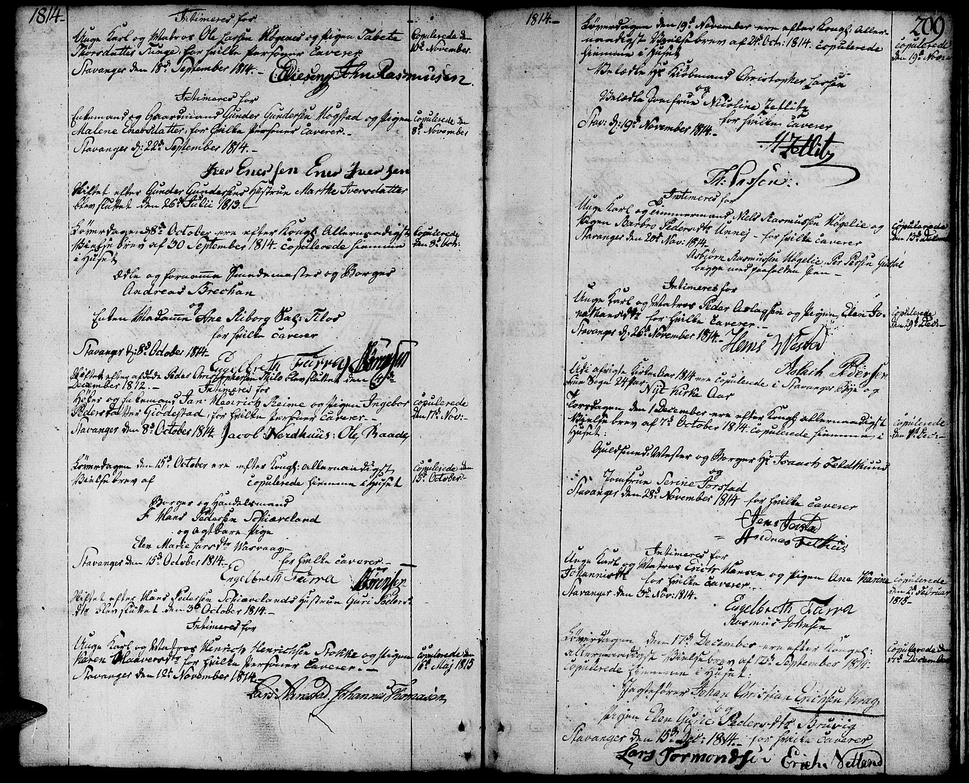 Domkirken sokneprestkontor, SAST/A-101812/001/30/30BA/L0006: Parish register (official) no. A 6, 1783-1815, p. 209