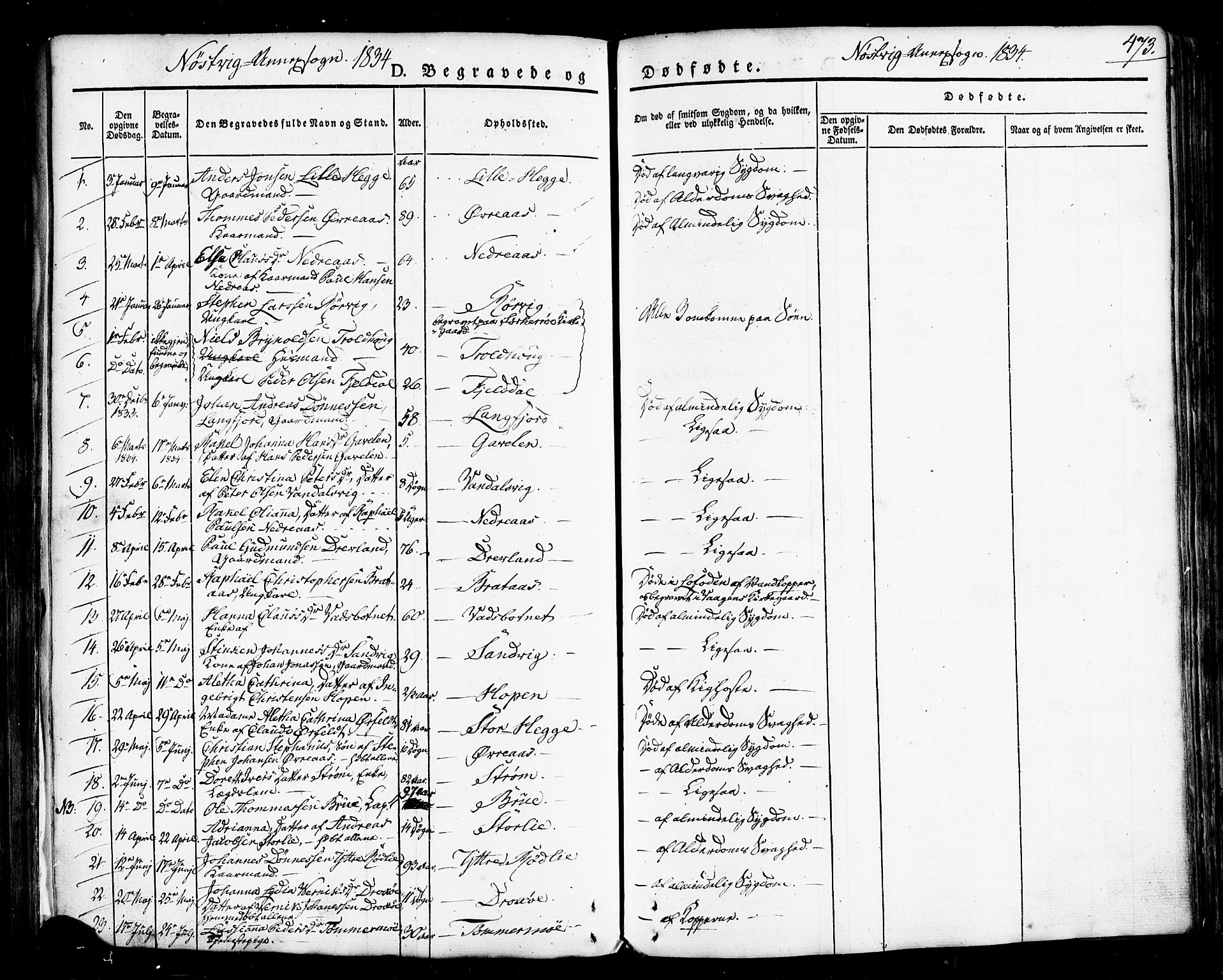 Ministerialprotokoller, klokkerbøker og fødselsregistre - Nordland, SAT/A-1459/814/L0224: Parish register (official) no. 814A05, 1834-1874, p. 473