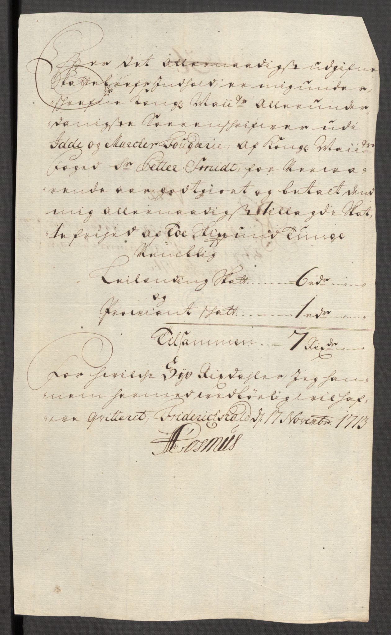 Rentekammeret inntil 1814, Reviderte regnskaper, Fogderegnskap, AV/RA-EA-4092/R01/L0022: Fogderegnskap Idd og Marker, 1713-1714, p. 183