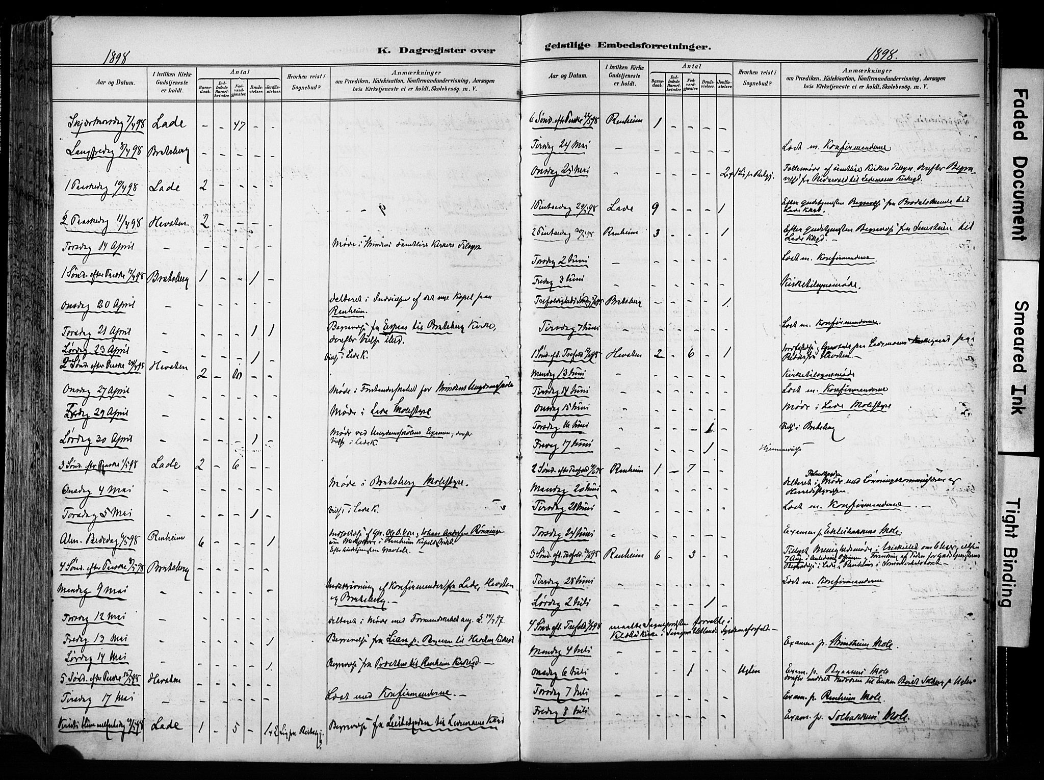 Ministerialprotokoller, klokkerbøker og fødselsregistre - Sør-Trøndelag, AV/SAT-A-1456/606/L0301: Parish register (official) no. 606A16, 1894-1907