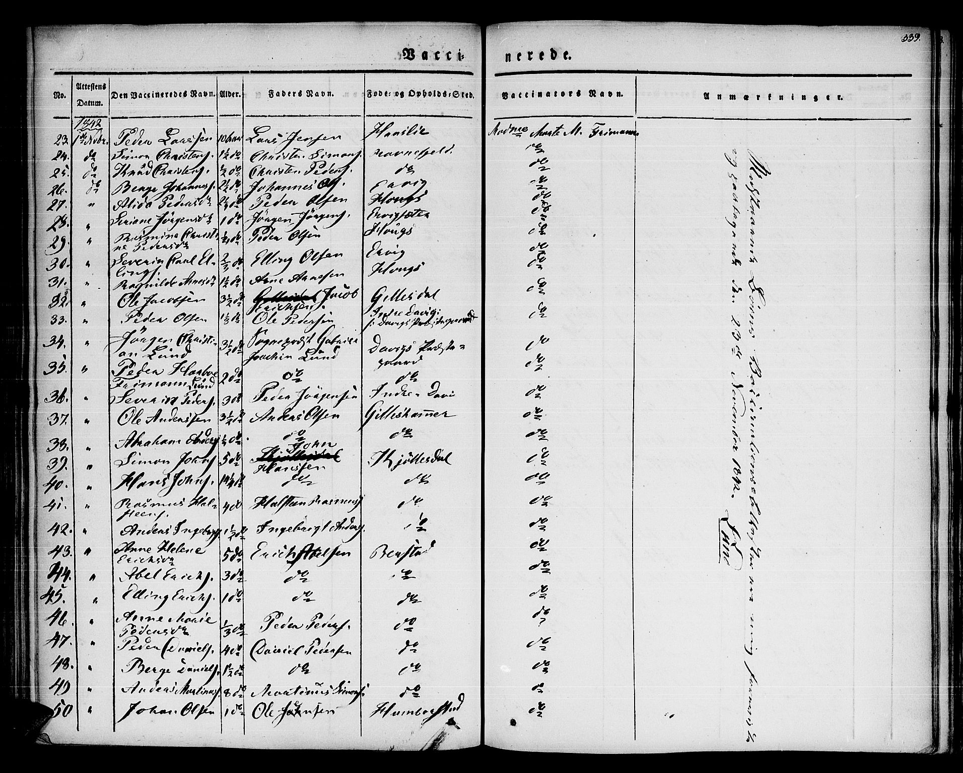 Davik sokneprestembete, AV/SAB-A-79701/H/Haa/Haaa/L0004: Parish register (official) no. A 4, 1830-1849, p. 339