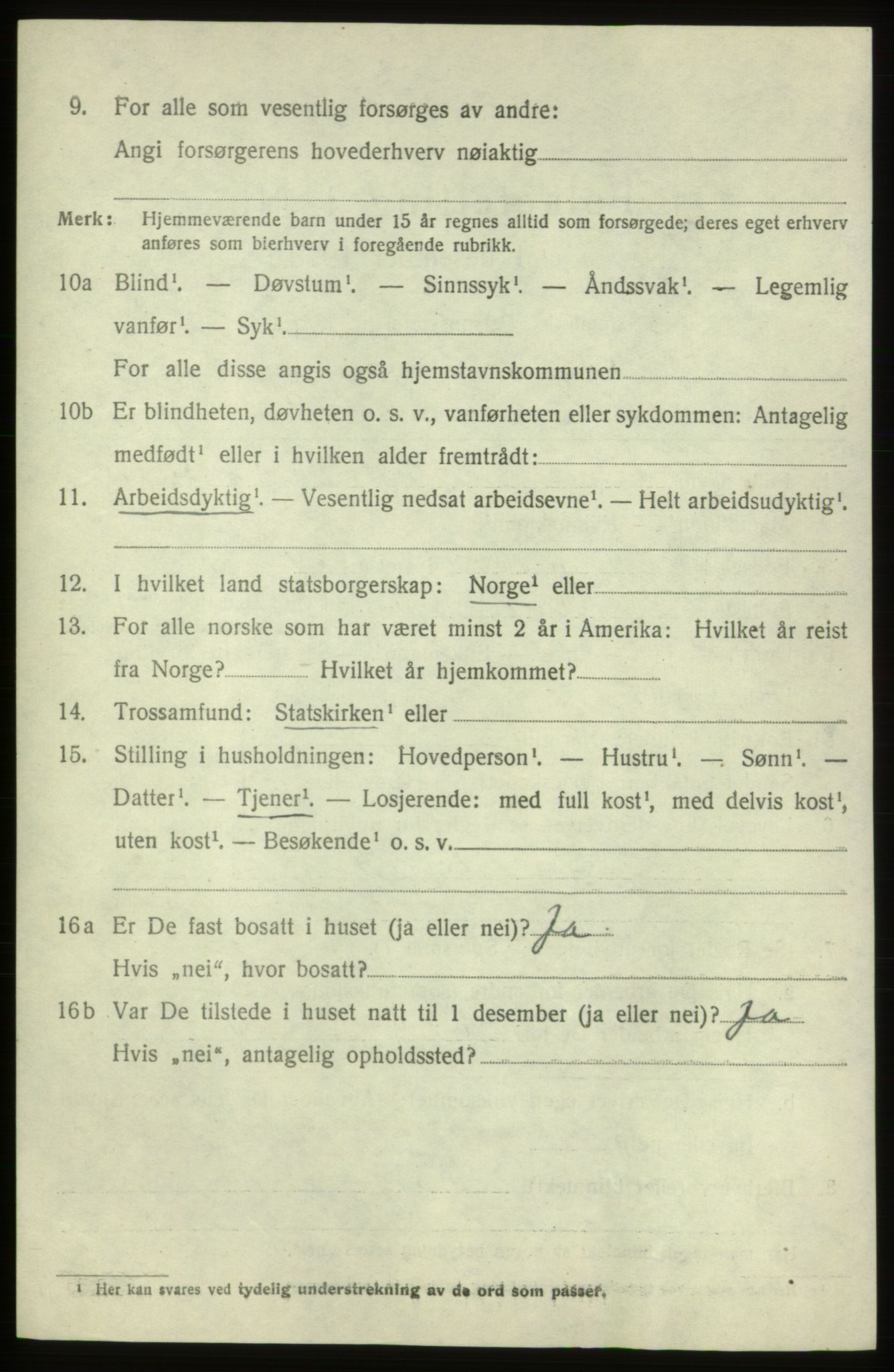 SAB, 1920 census for Fitjar, 1920, p. 5733
