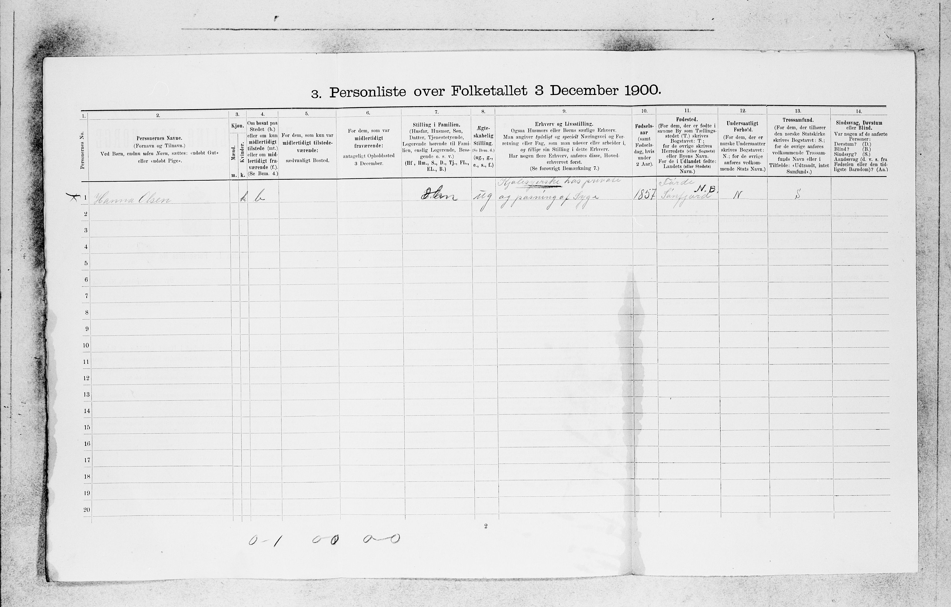 SAB, 1900 census for Bergen, 1900, p. 22143