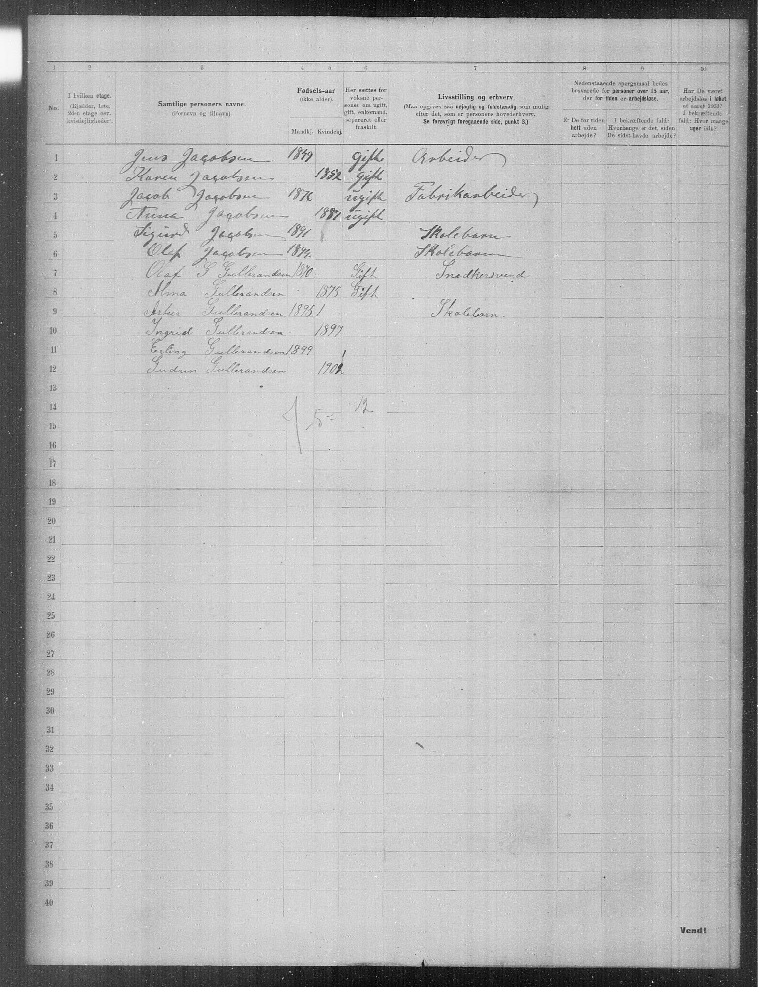 OBA, Municipal Census 1903 for Kristiania, 1903, p. 24243