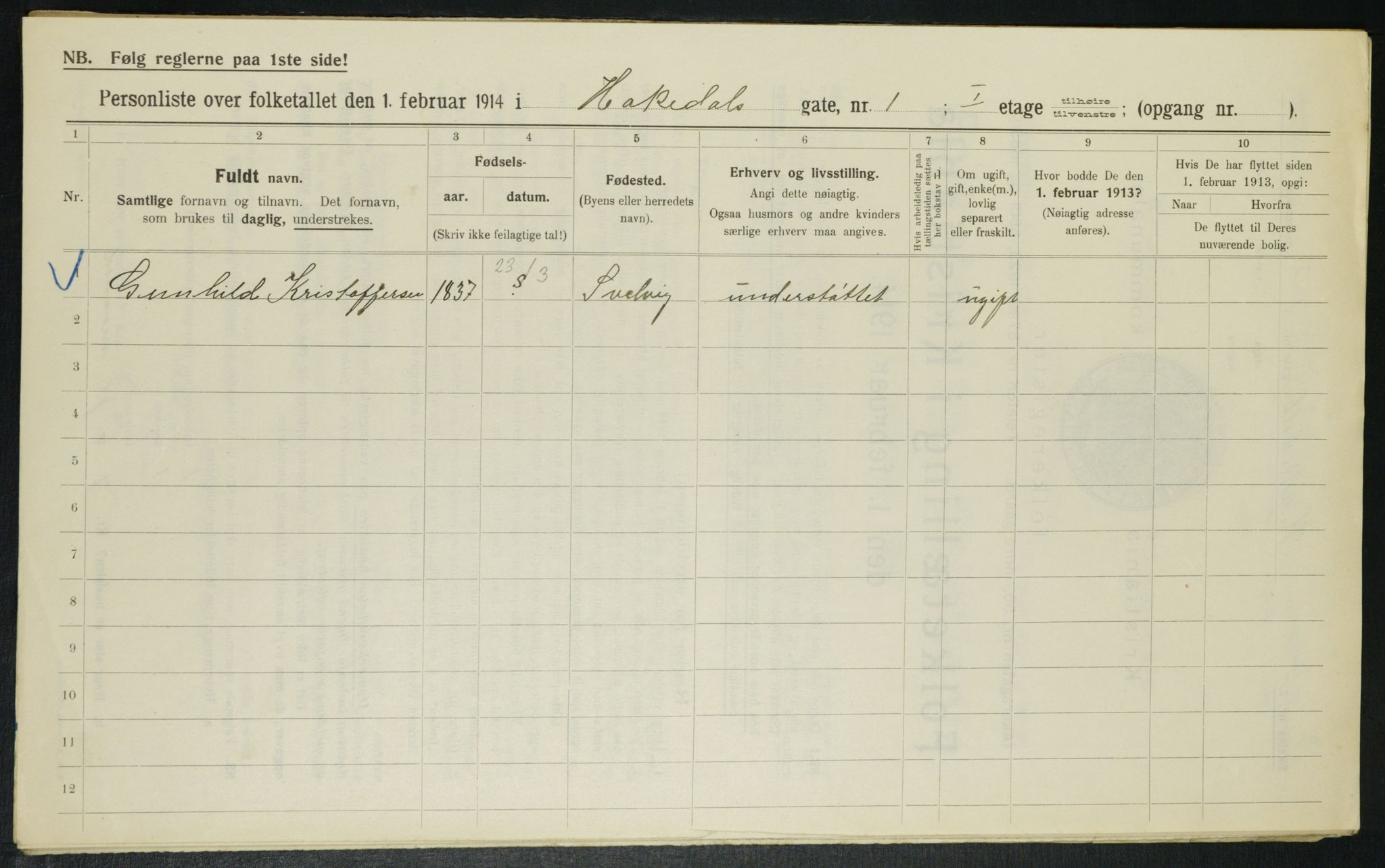 OBA, Municipal Census 1914 for Kristiania, 1914, p. 34073