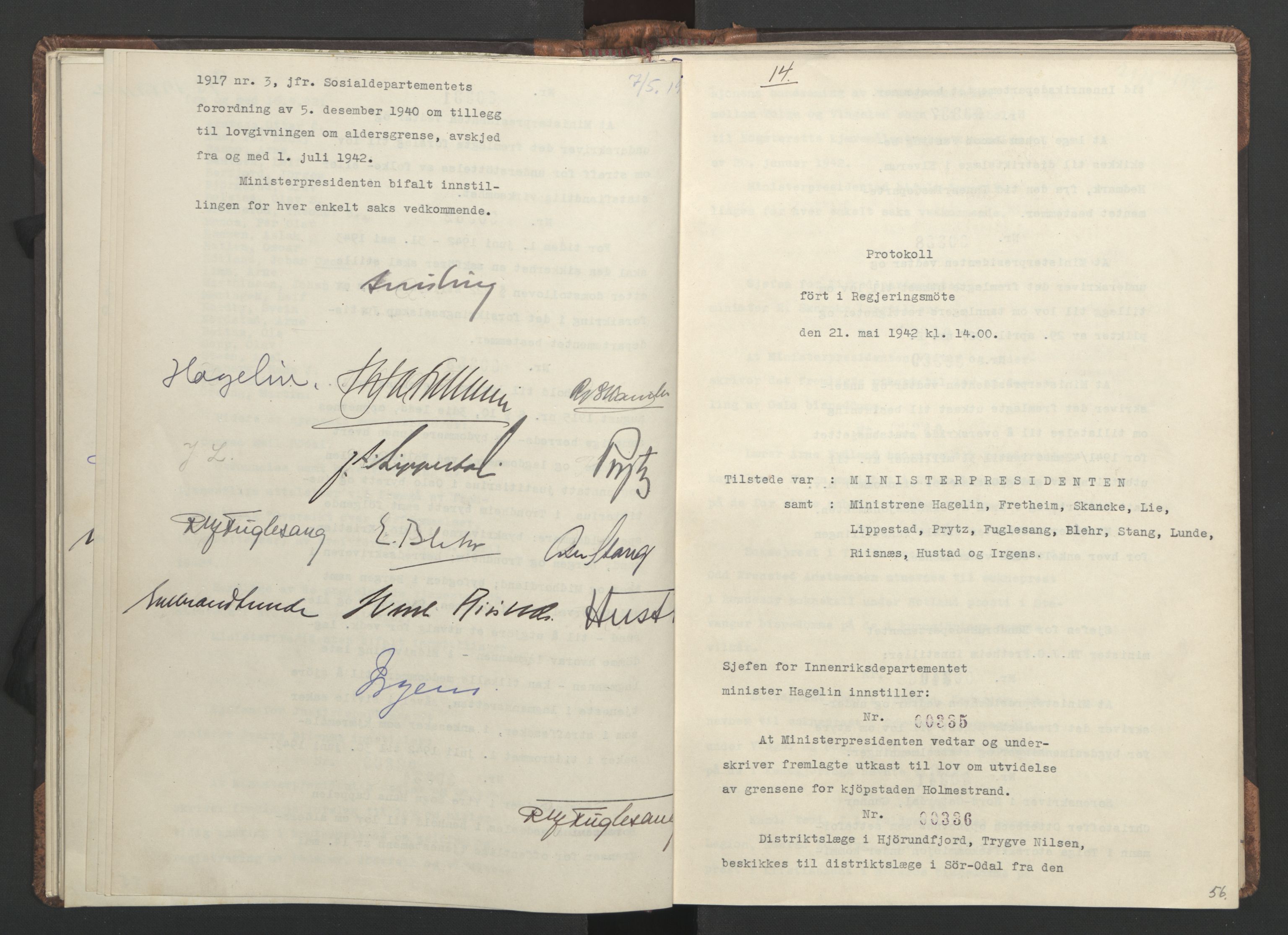 NS-administrasjonen 1940-1945 (Statsrådsekretariatet, de kommisariske statsråder mm), AV/RA-S-4279/D/Da/L0001: Beslutninger og tillegg (1-952 og 1-32), 1942, p. 59