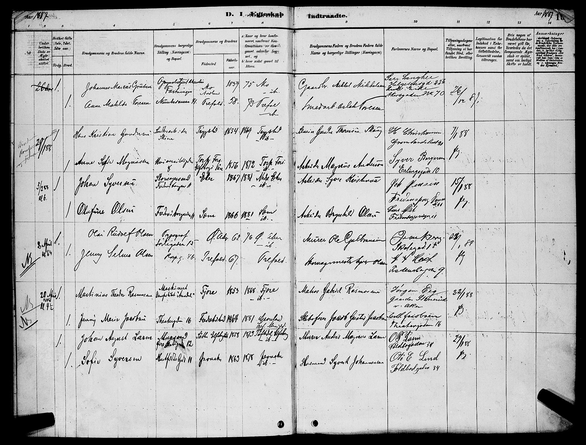 Trefoldighet prestekontor Kirkebøker, AV/SAO-A-10882/H/Ha/L0003: Banns register no. 3, 1878-1888, p. 199