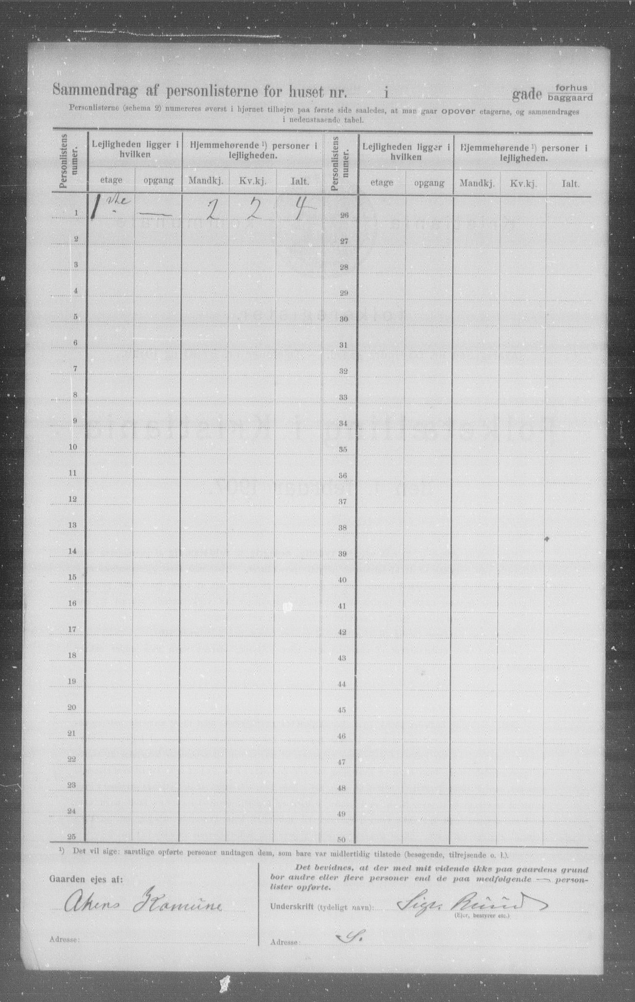 OBA, Municipal Census 1907 for Kristiania, 1907, p. 2358