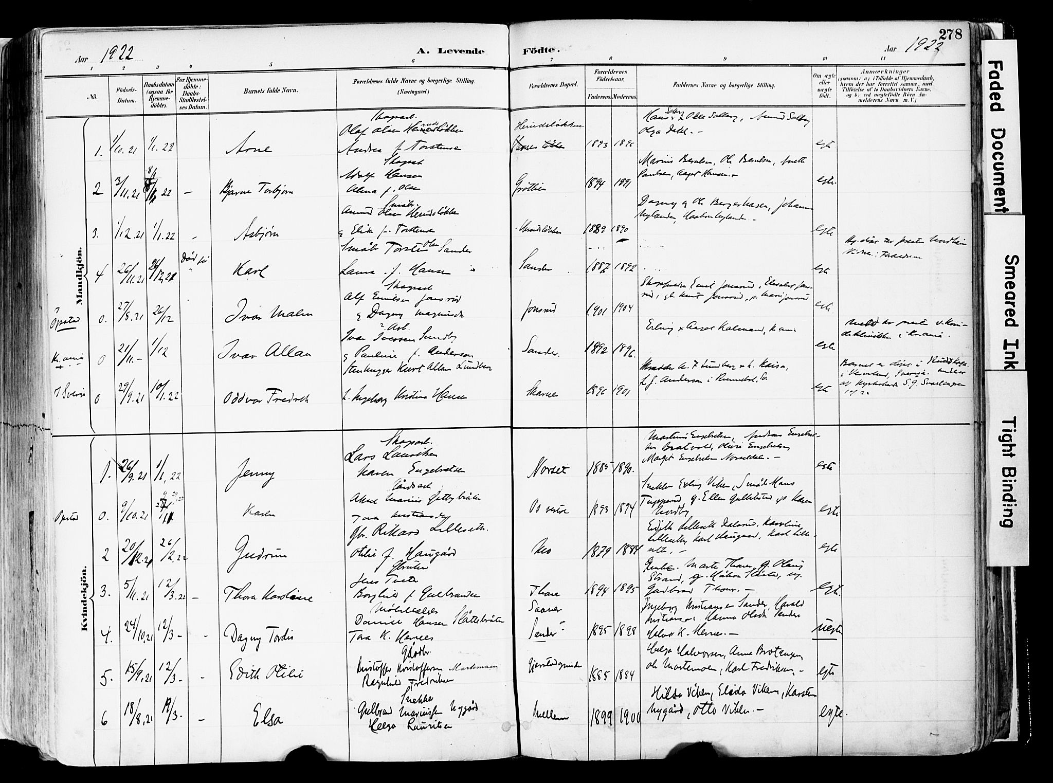 Sør-Odal prestekontor, AV/SAH-PREST-030/H/Ha/Haa/L0006: Parish register (official) no. 6, 1886-1931, p. 278