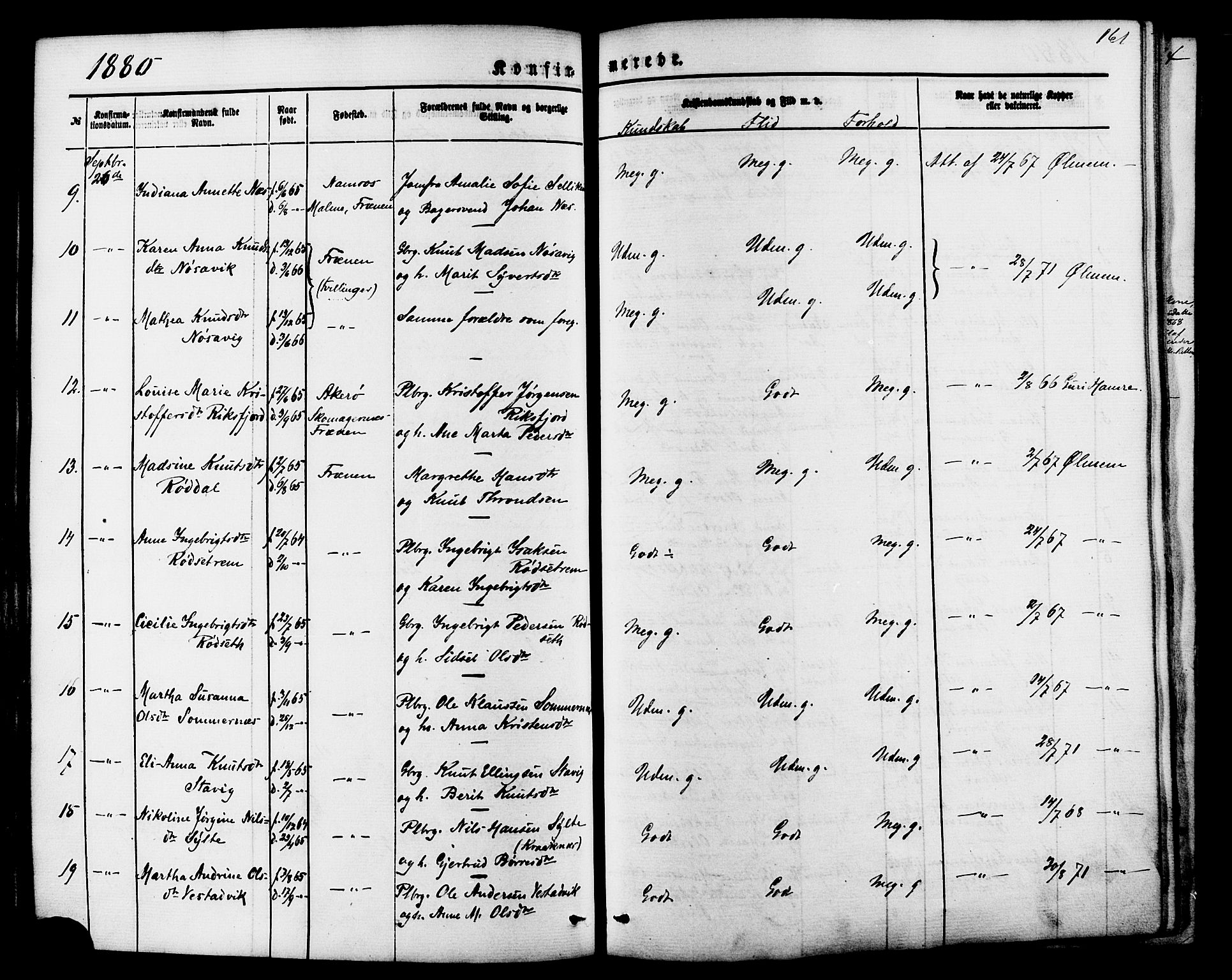 Ministerialprotokoller, klokkerbøker og fødselsregistre - Møre og Romsdal, SAT/A-1454/565/L0749: Parish register (official) no. 565A03, 1871-1886, p. 161