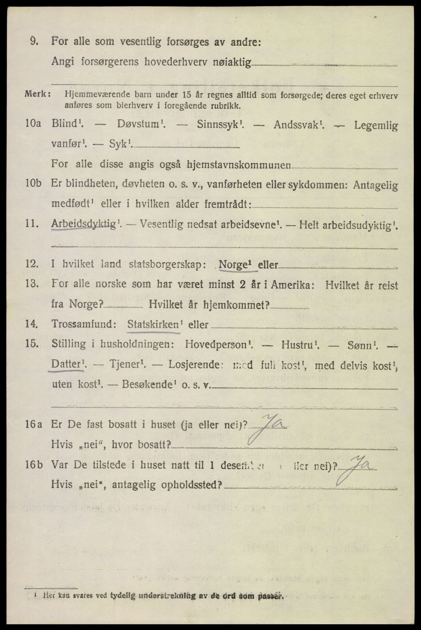 SAH, 1920 census for Stange, 1920, p. 6598