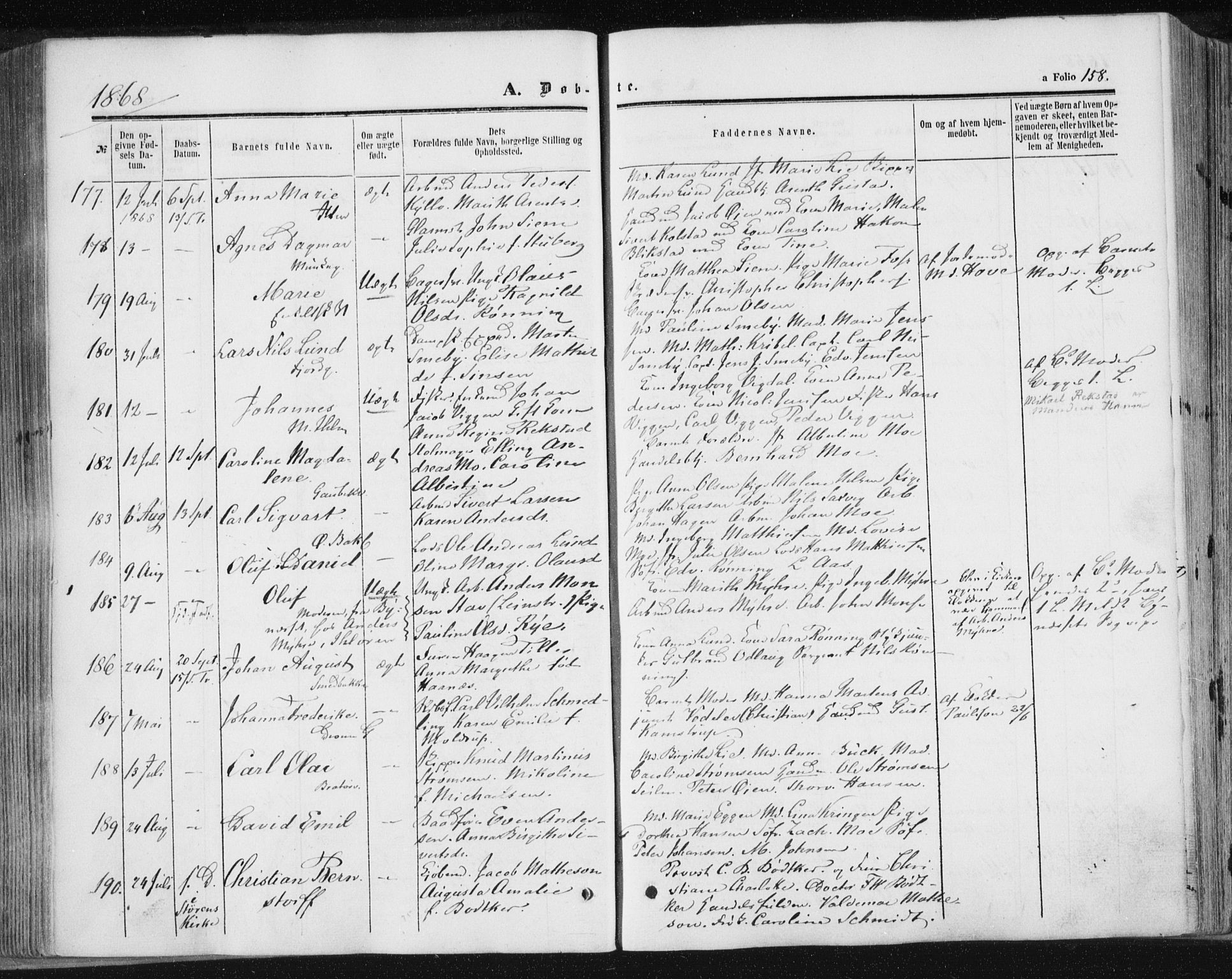Ministerialprotokoller, klokkerbøker og fødselsregistre - Sør-Trøndelag, SAT/A-1456/602/L0115: Parish register (official) no. 602A13, 1860-1872, p. 158