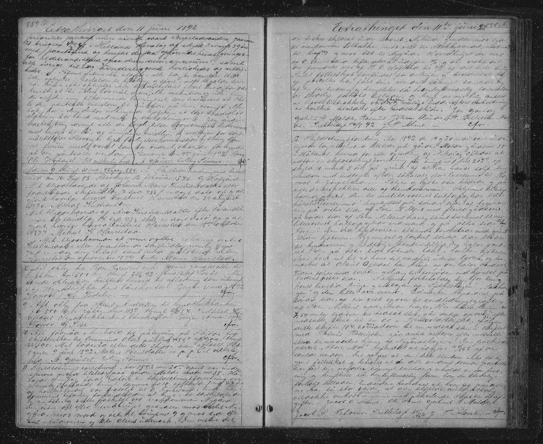 Jæren sorenskriveri, SAST/A-100310/01/4/41/41BF/L0011: Mortgage book no. 18, 1890-1892, p. 889