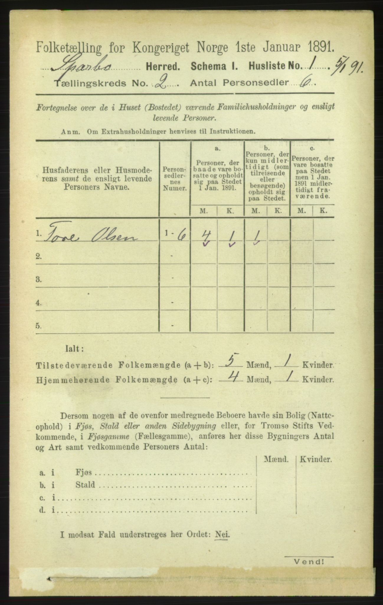 RA, 1891 census for 1731 Sparbu, 1891, p. 646