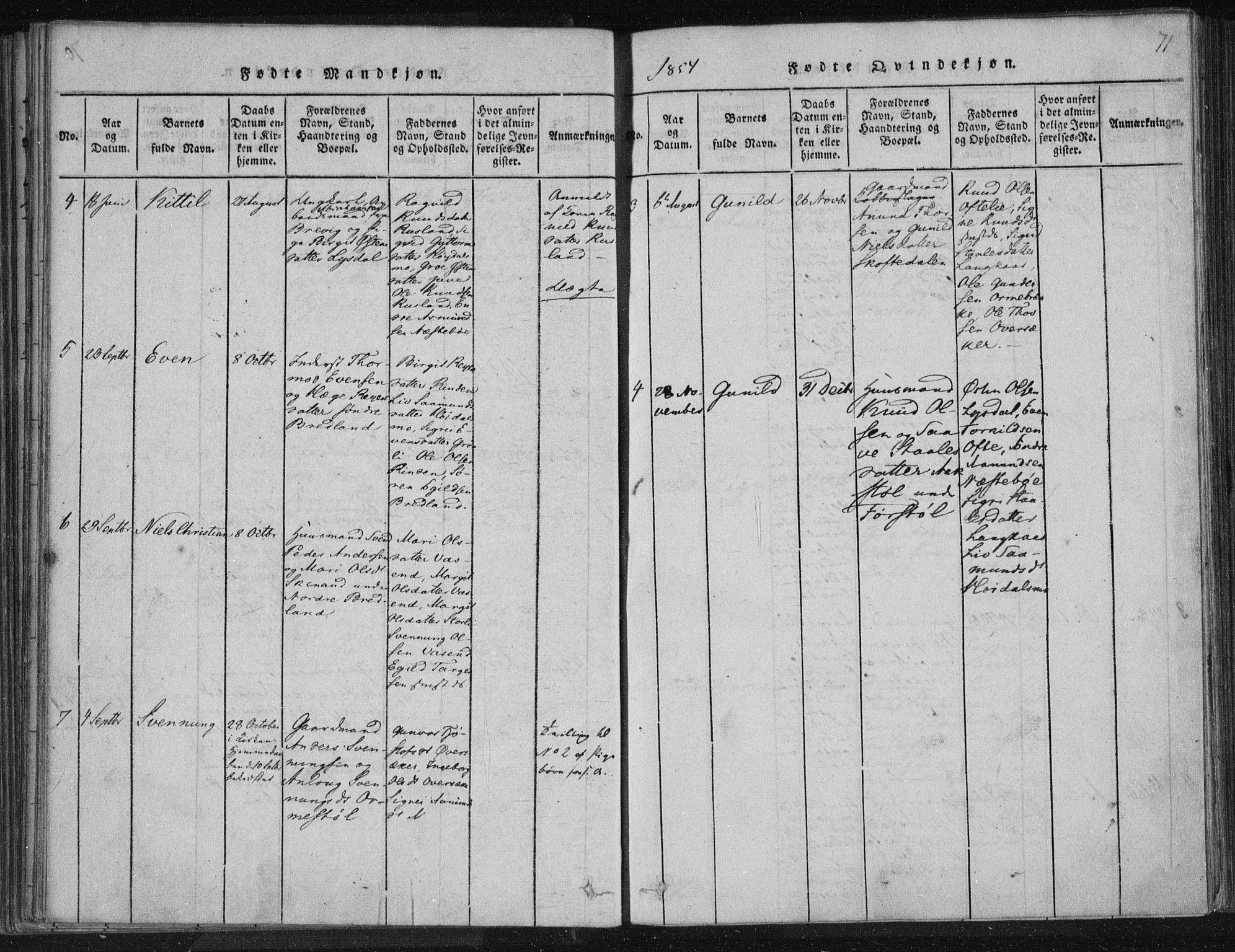 Lårdal kirkebøker, SAKO/A-284/F/Fc/L0001: Parish register (official) no. III 1, 1815-1860, p. 71