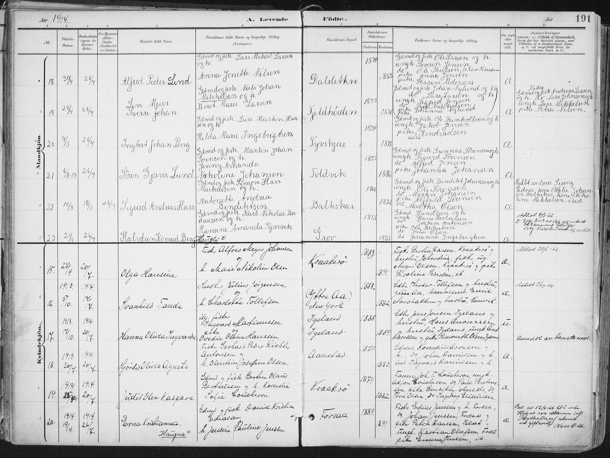 Ibestad sokneprestembete, AV/SATØ-S-0077/H/Ha/Haa/L0017kirke: Parish register (official) no. 17, 1901-1914, p. 191