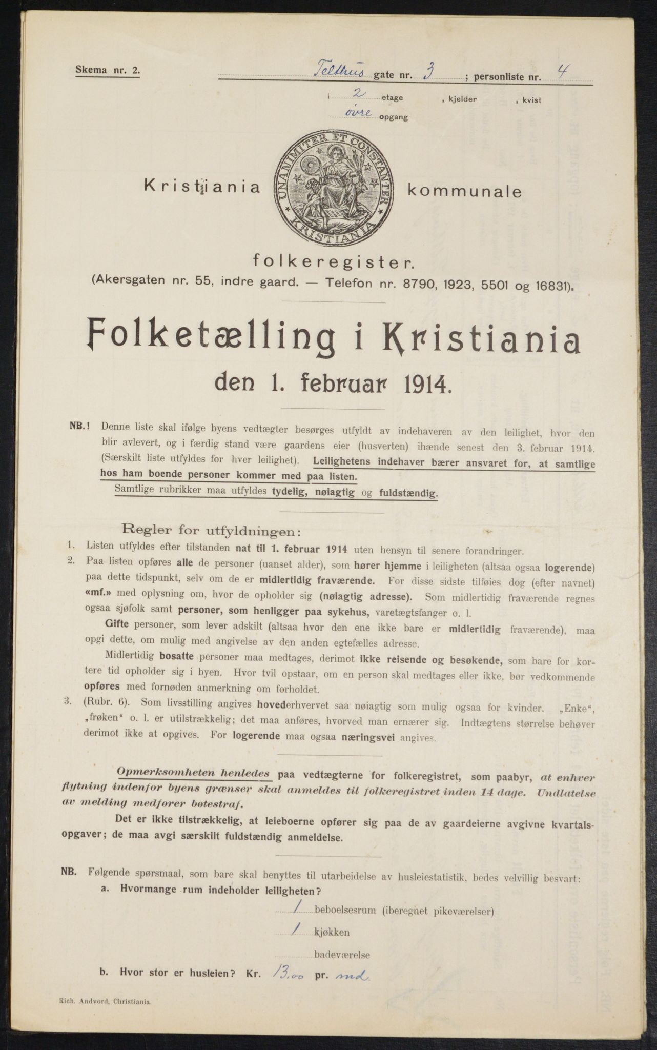 OBA, Municipal Census 1914 for Kristiania, 1914, p. 108428