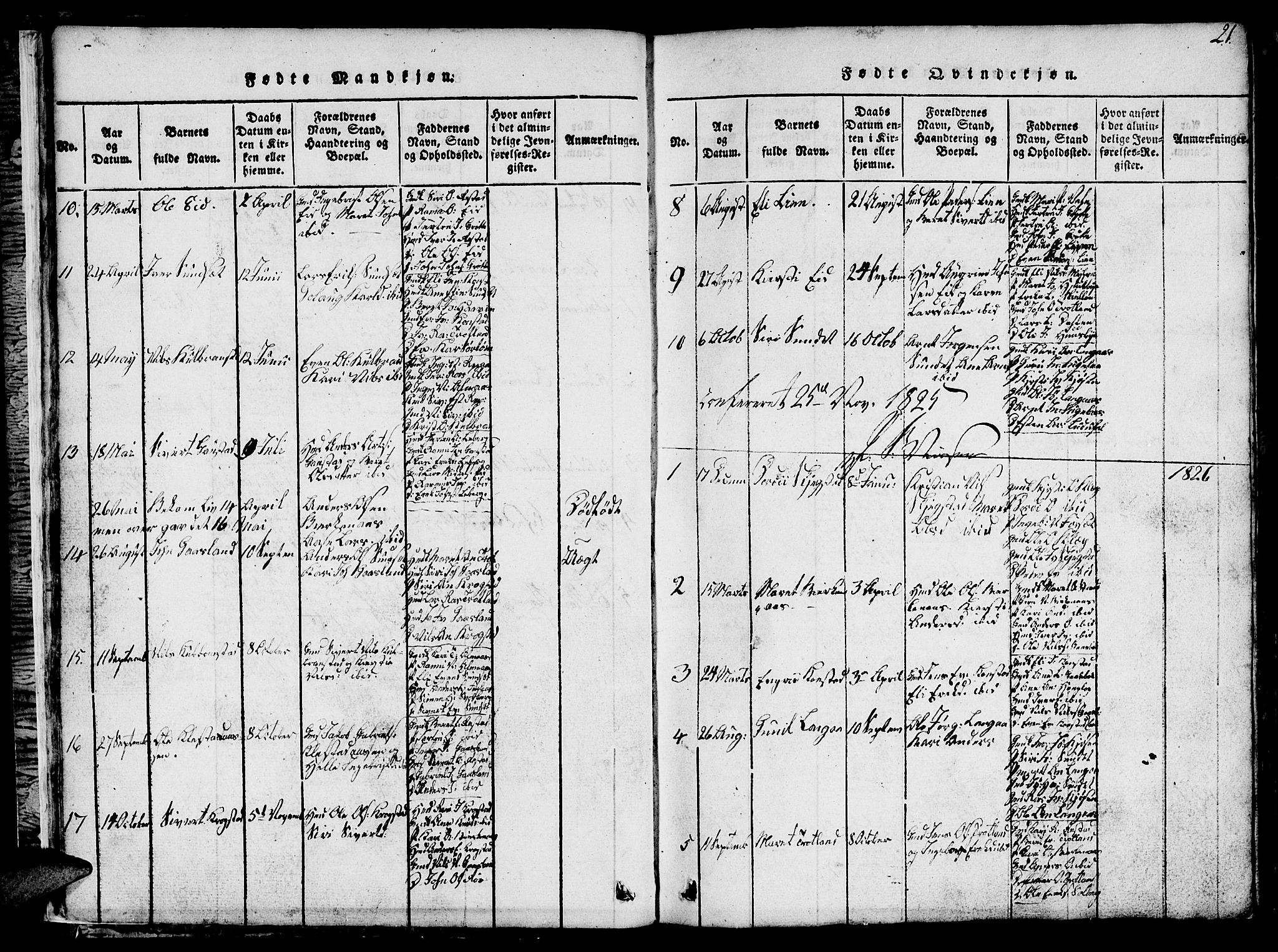 Ministerialprotokoller, klokkerbøker og fødselsregistre - Sør-Trøndelag, SAT/A-1456/694/L1130: Parish register (copy) no. 694C02, 1816-1857, p. 21