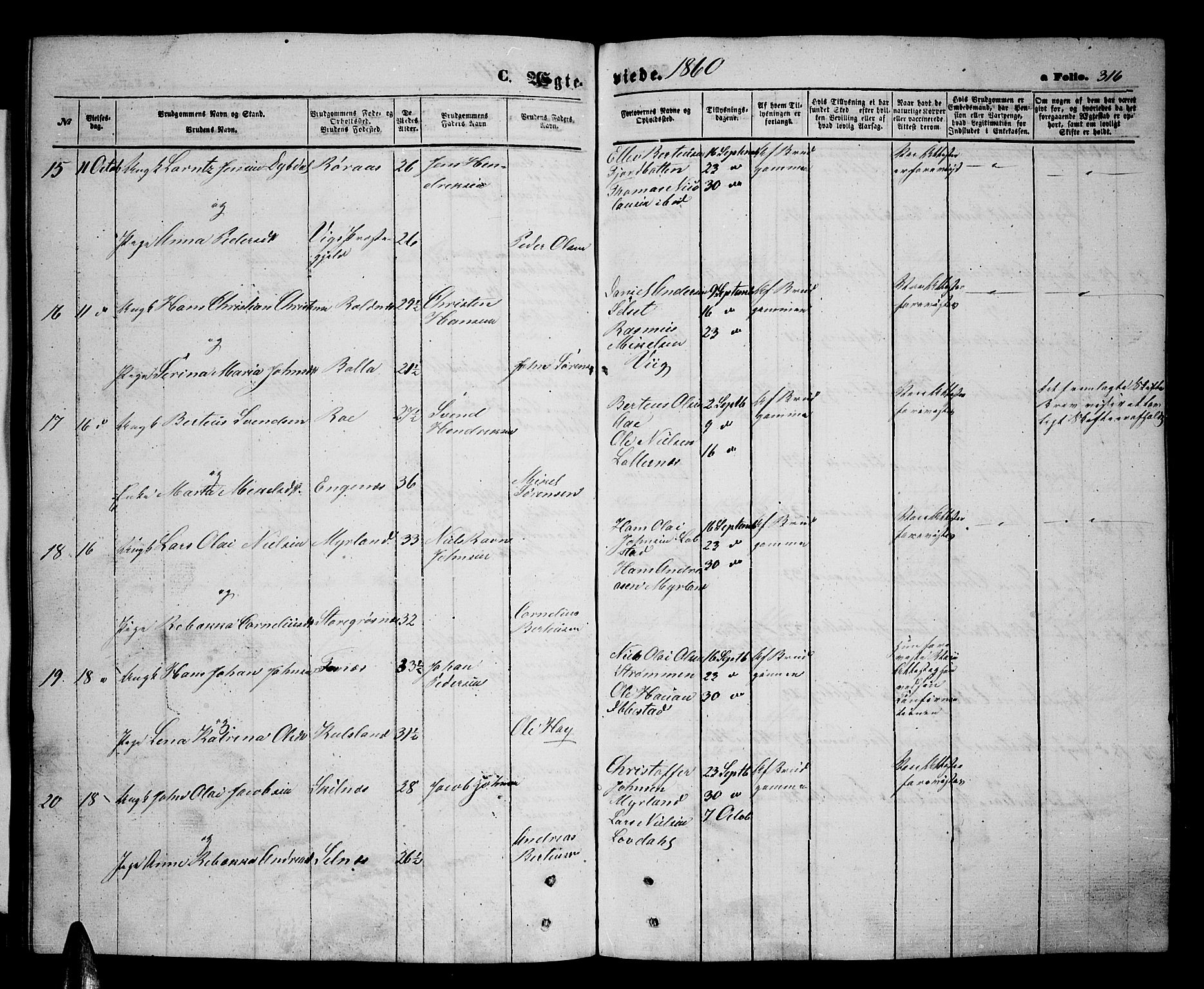 Ibestad sokneprestembete, SATØ/S-0077/H/Ha/Hab/L0005klokker: Parish register (copy) no. 5, 1860-1871, p. 316