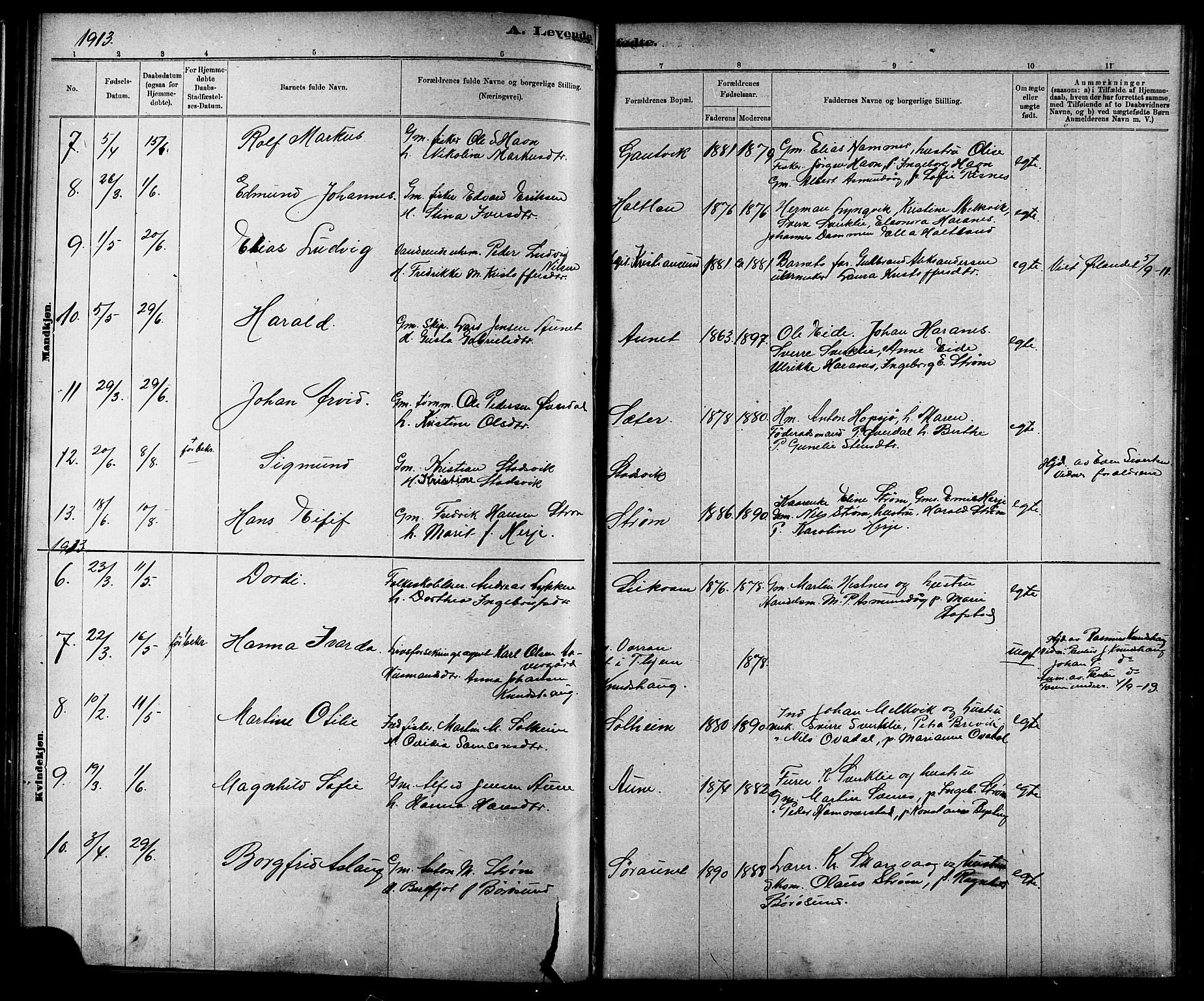 Ministerialprotokoller, klokkerbøker og fødselsregistre - Sør-Trøndelag, AV/SAT-A-1456/634/L0542: Parish register (copy) no. 634C04, 1892-1916