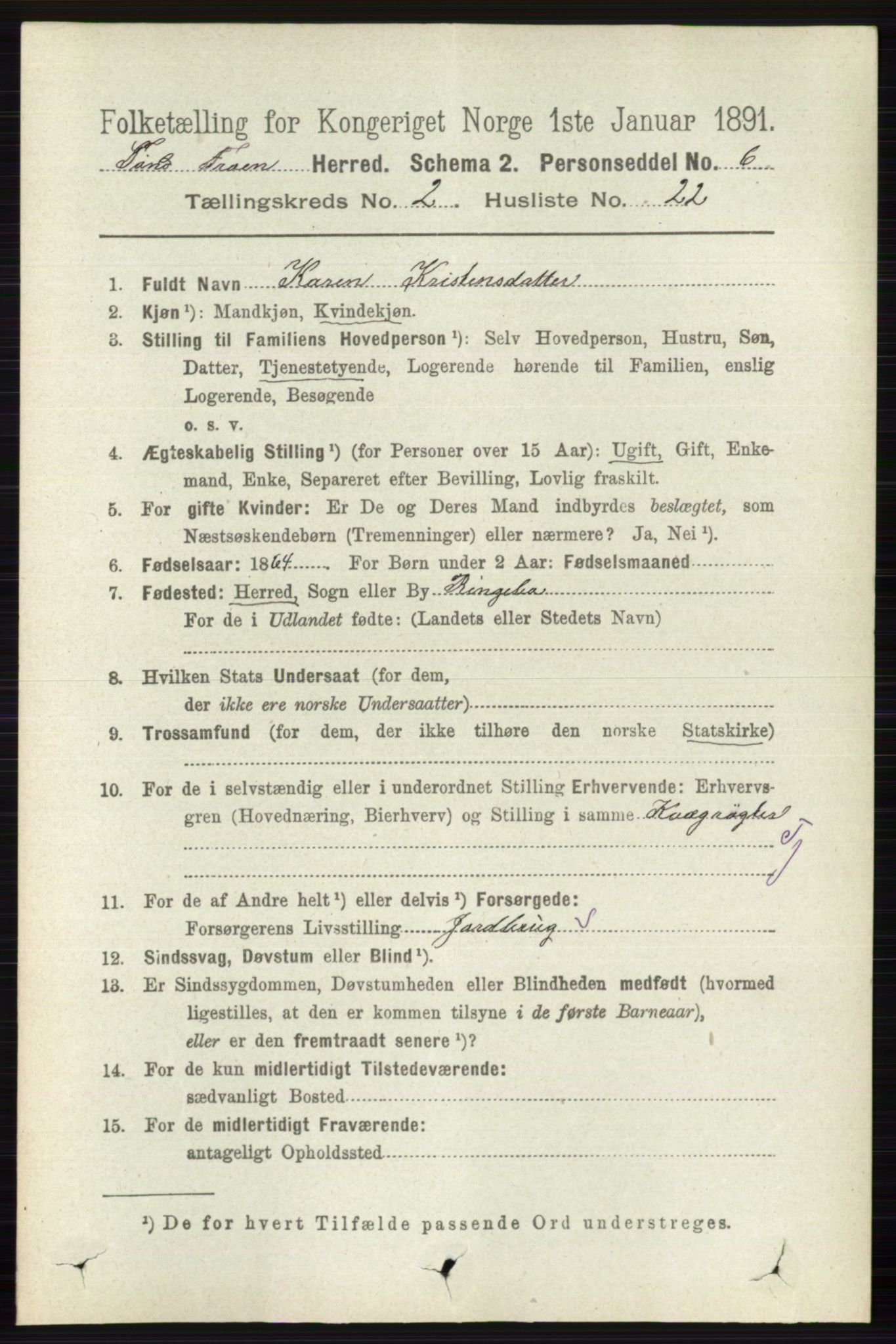 RA, 1891 census for 0519 Sør-Fron, 1891, p. 678