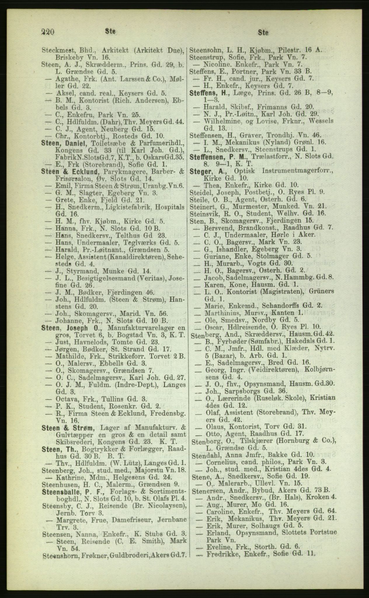 Kristiania/Oslo adressebok, PUBL/-, 1883, p. 220