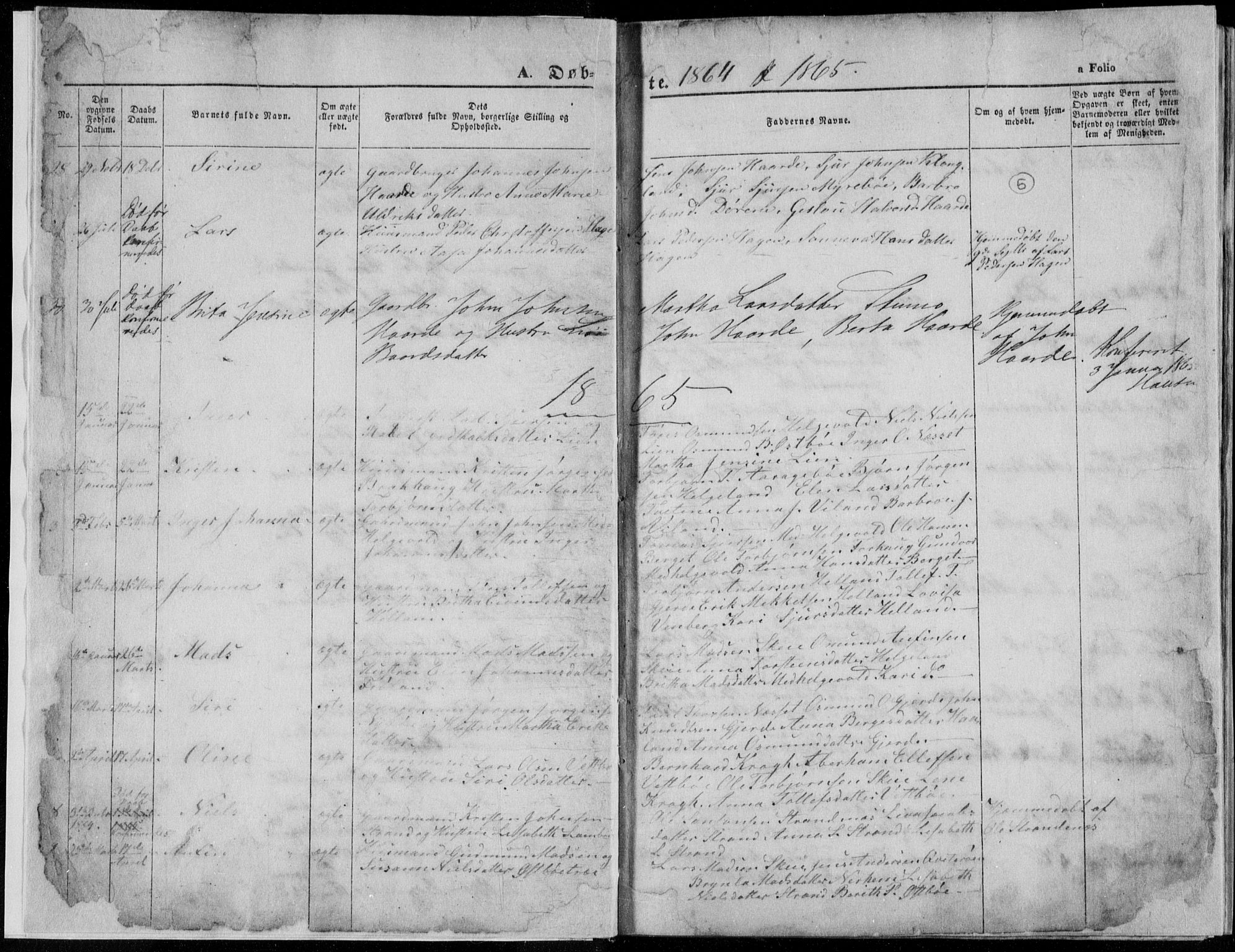 Vikedal sokneprestkontor, SAST/A-101840/01/V: Parish register (copy) no. B 10, 1864-1926, p. 5