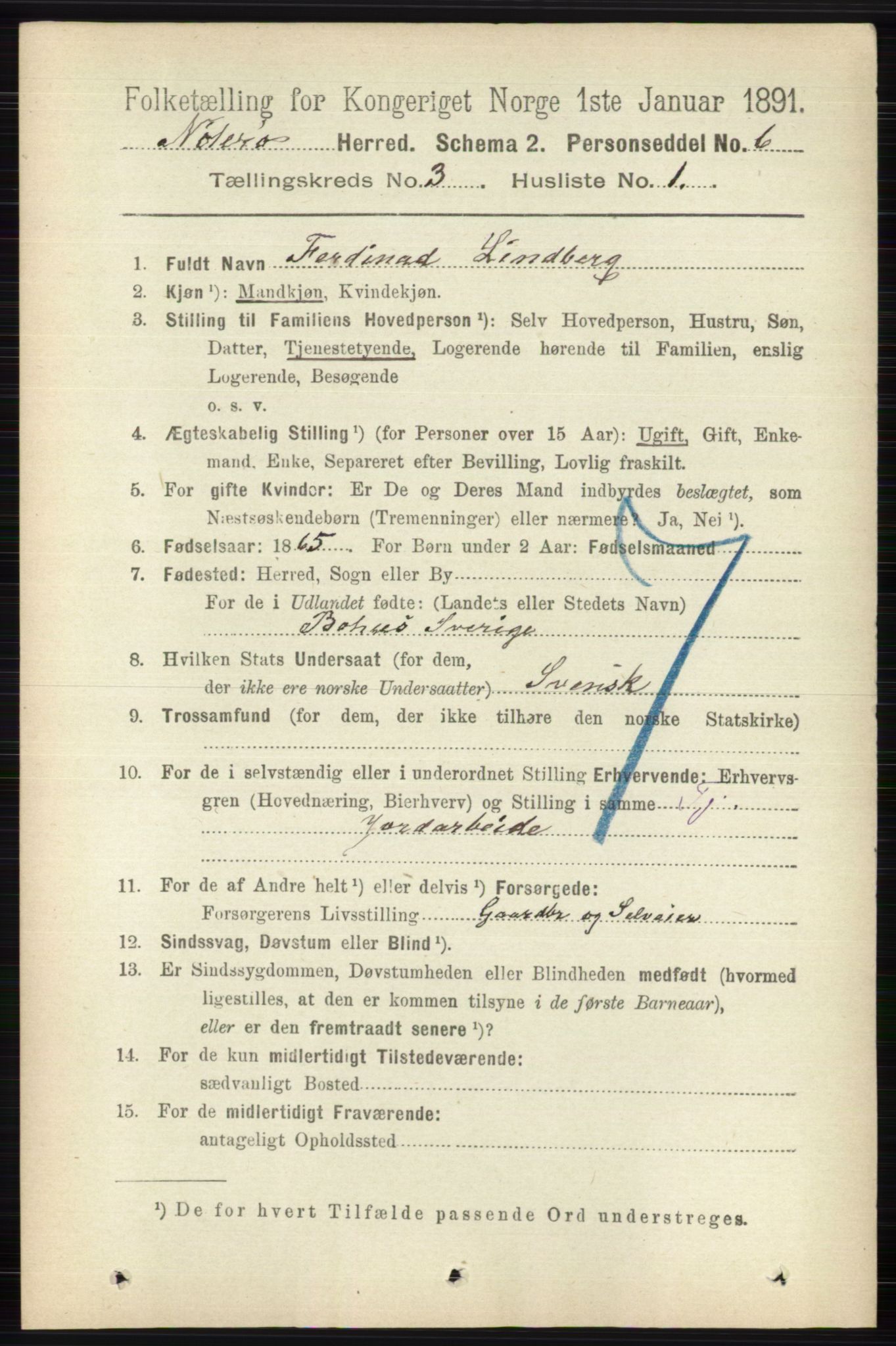 RA, 1891 census for 0722 Nøtterøy, 1891, p. 1547