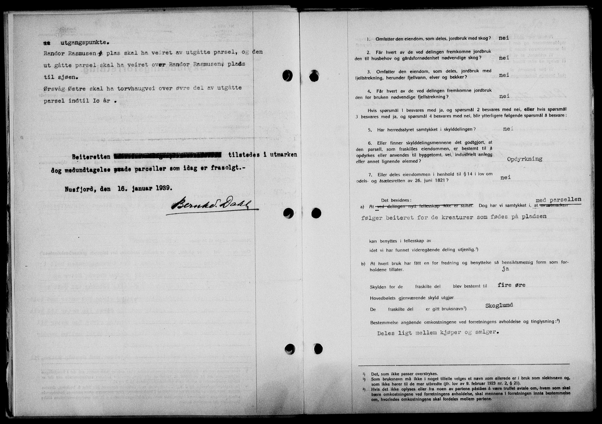 Lofoten sorenskriveri, SAT/A-0017/1/2/2C/L0005a: Mortgage book no. 5a, 1939-1939, Diary no: : 812/1939