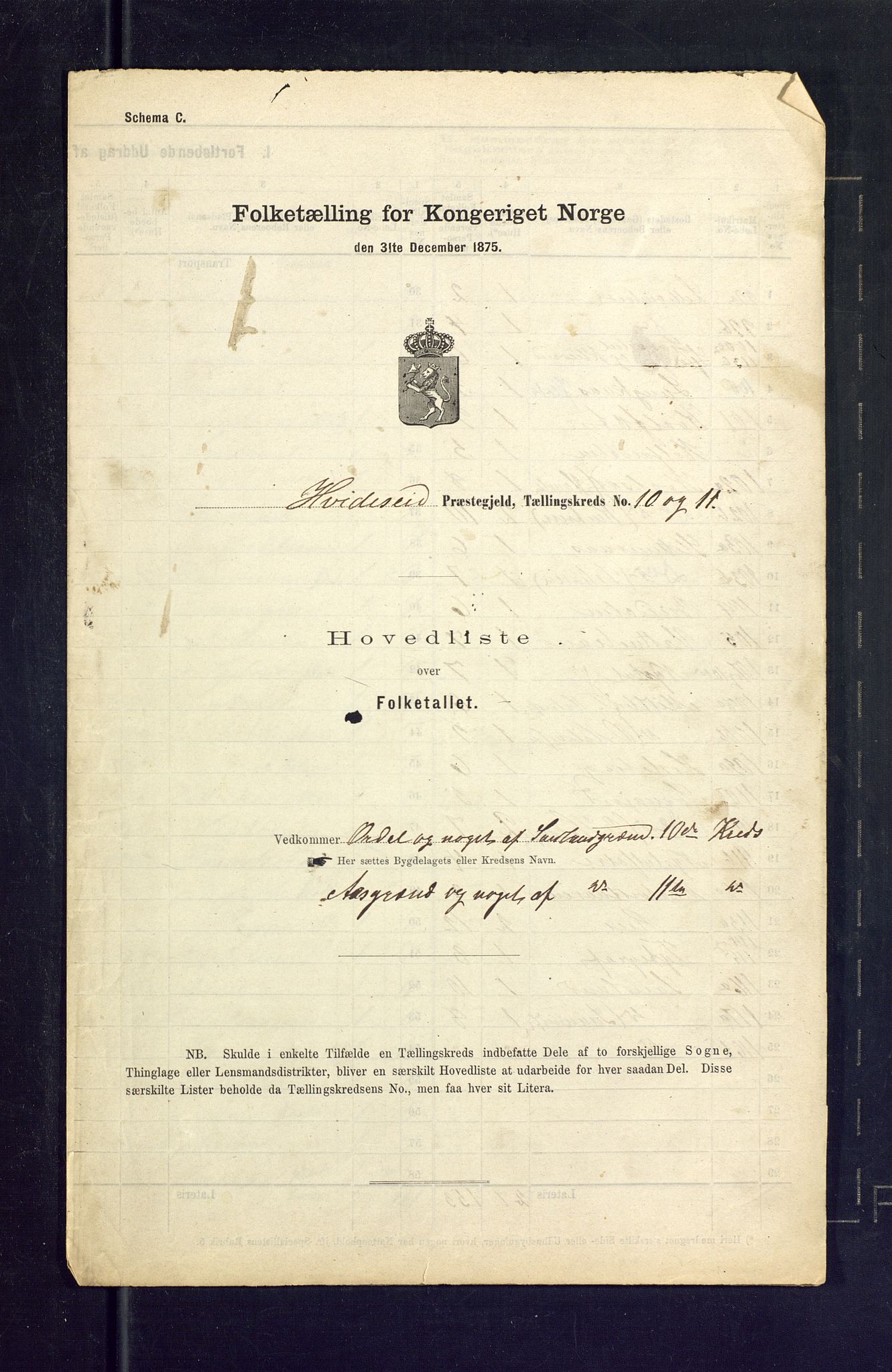 SAKO, 1875 census for 0829P Kviteseid, 1875, p. 34