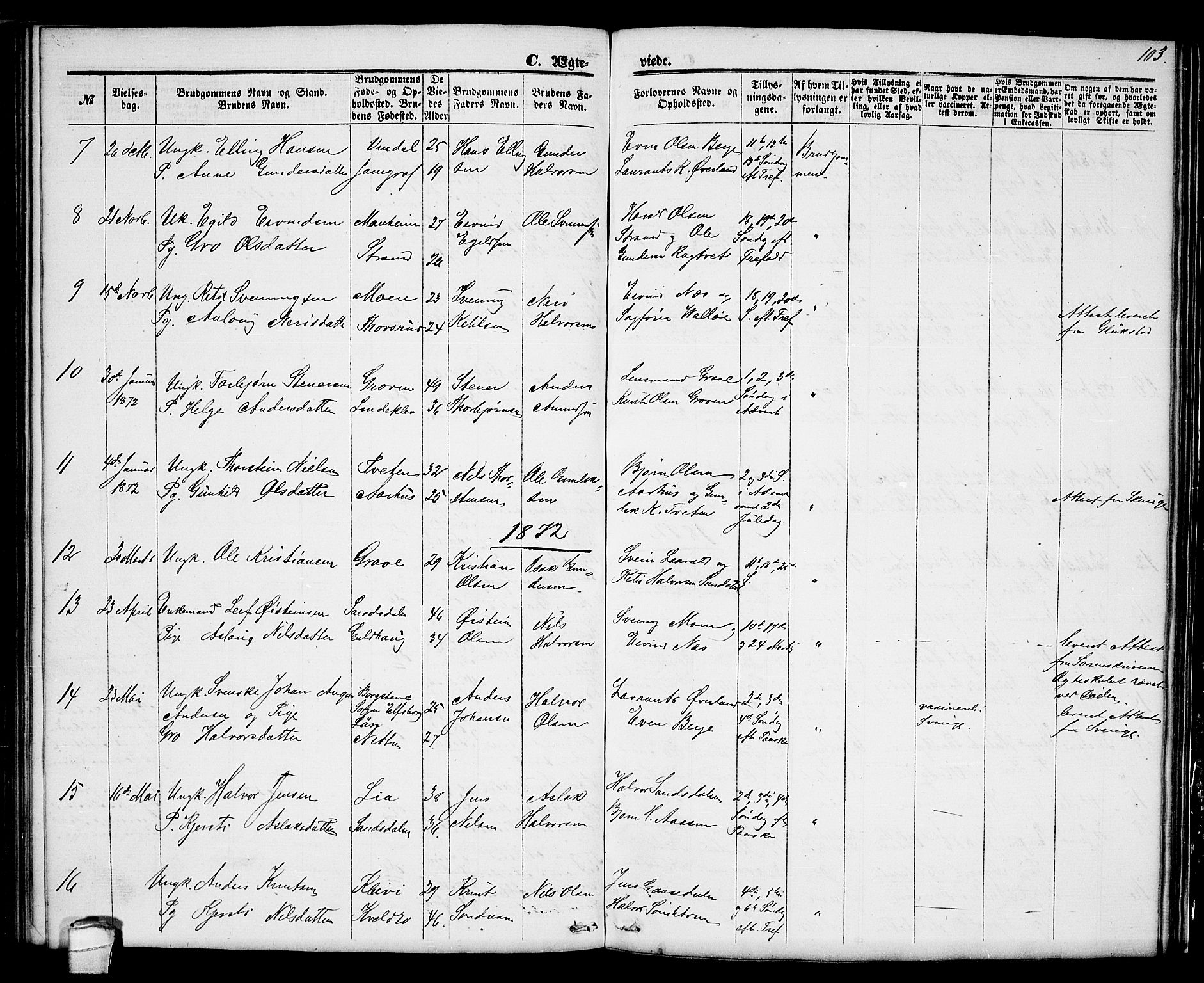 Seljord kirkebøker, SAKO/A-20/G/Ga/L0003: Parish register (copy) no. I 3, 1866-1873, p. 103