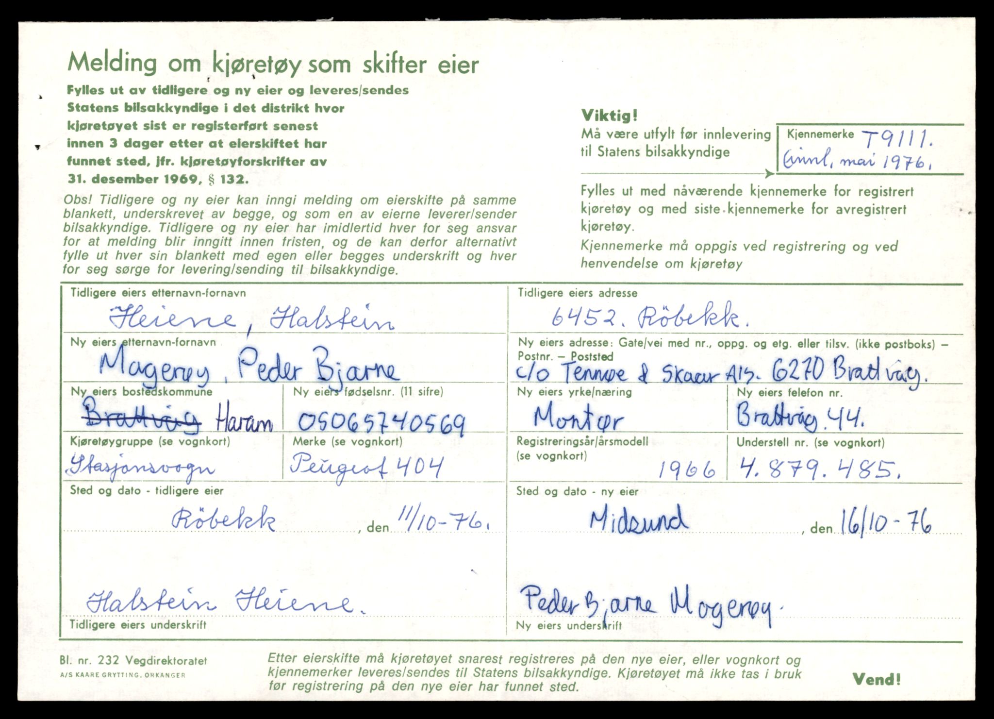 Møre og Romsdal vegkontor - Ålesund trafikkstasjon, AV/SAT-A-4099/F/Fe/L0017: Registreringskort for kjøretøy T 1985 - T 10090, 1927-1998, p. 949