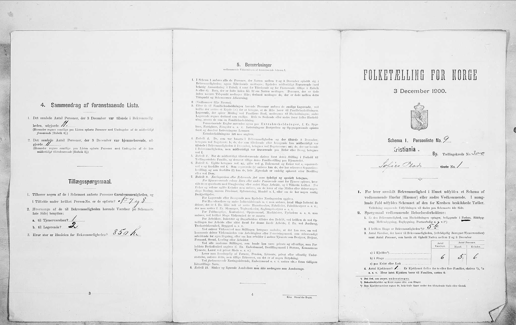 SAO, 1900 census for Kristiania, 1900, p. 88338