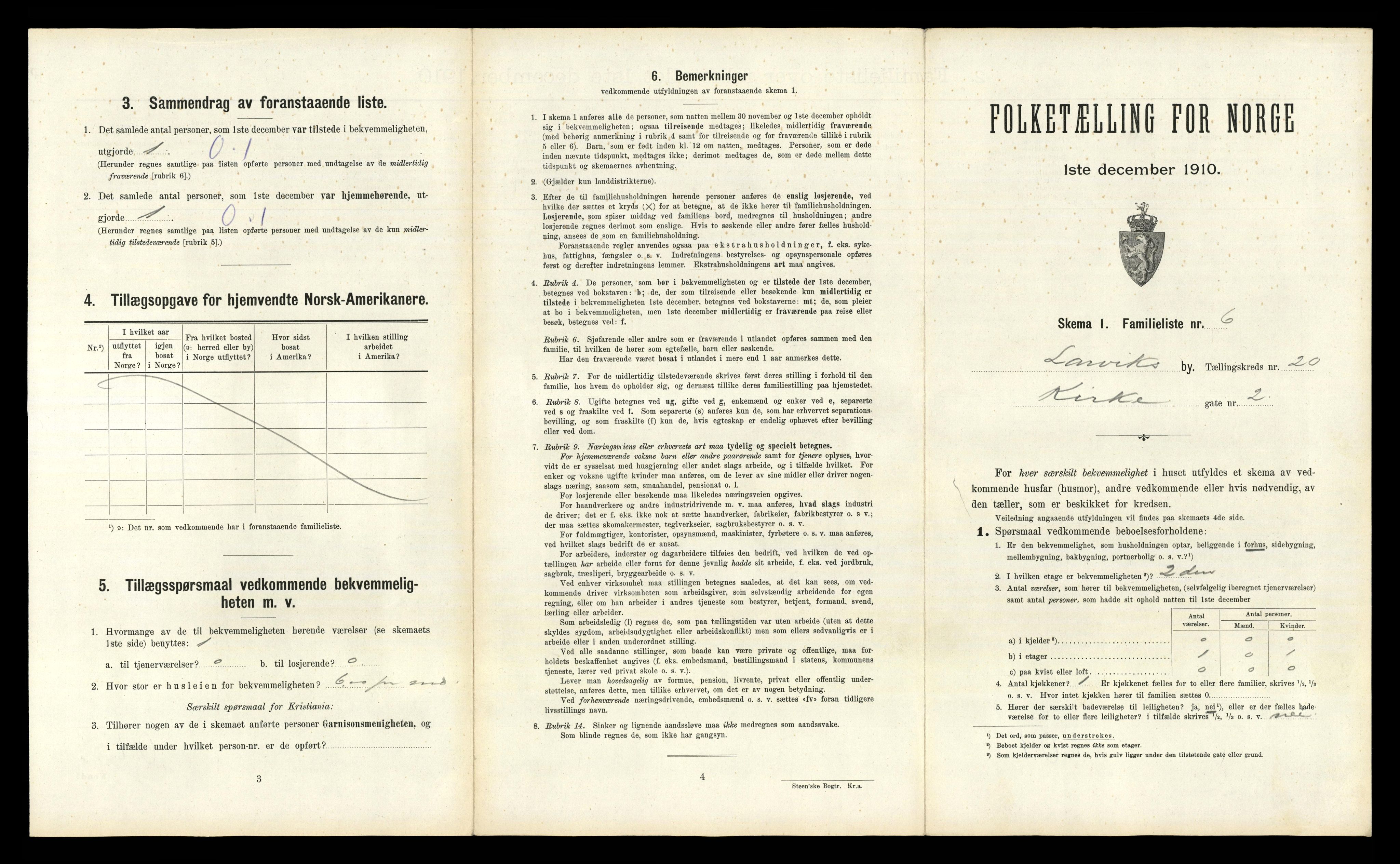 RA, 1910 census for Larvik, 1910, p. 6331