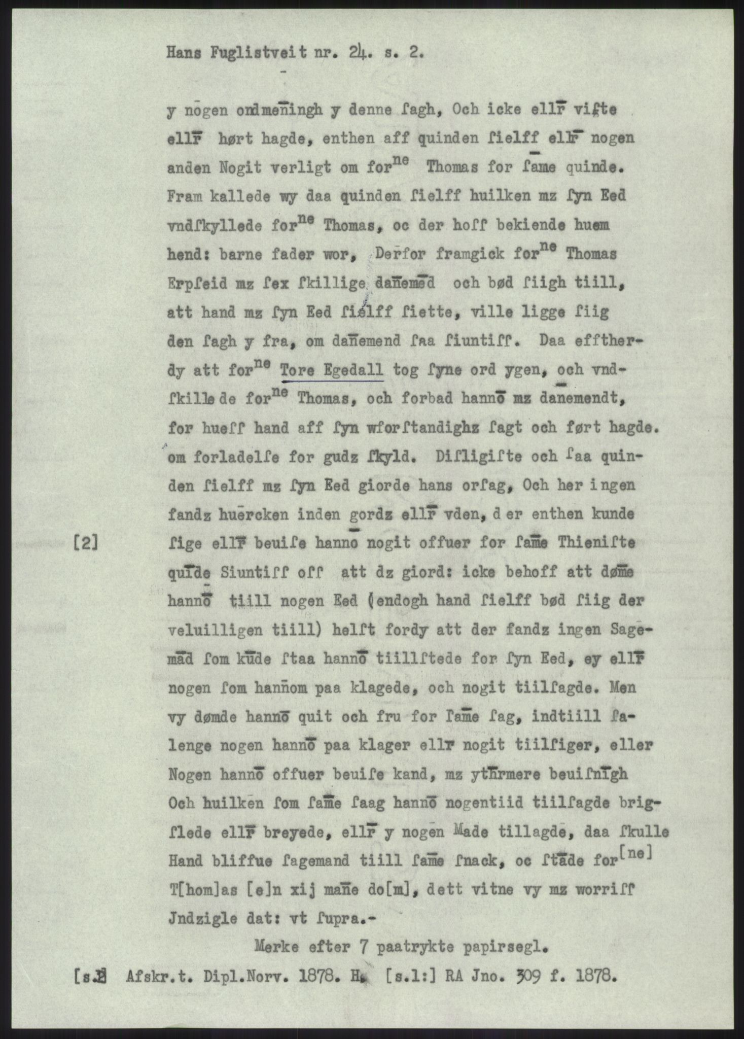 Samlinger til kildeutgivelse, Diplomavskriftsamlingen, RA/EA-4053/H/Ha, p. 1242