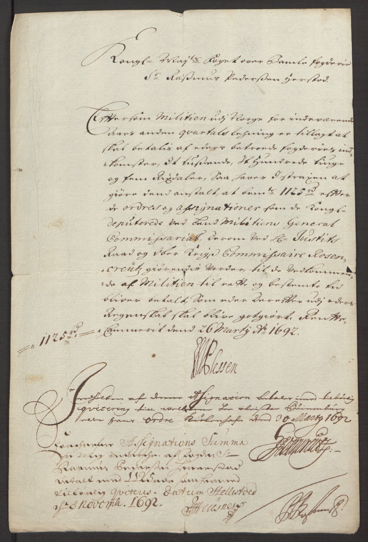 Rentekammeret inntil 1814, Reviderte regnskaper, Fogderegnskap, RA/EA-4092/R34/L2052: Fogderegnskap Bamble, 1692-1693, p. 247
