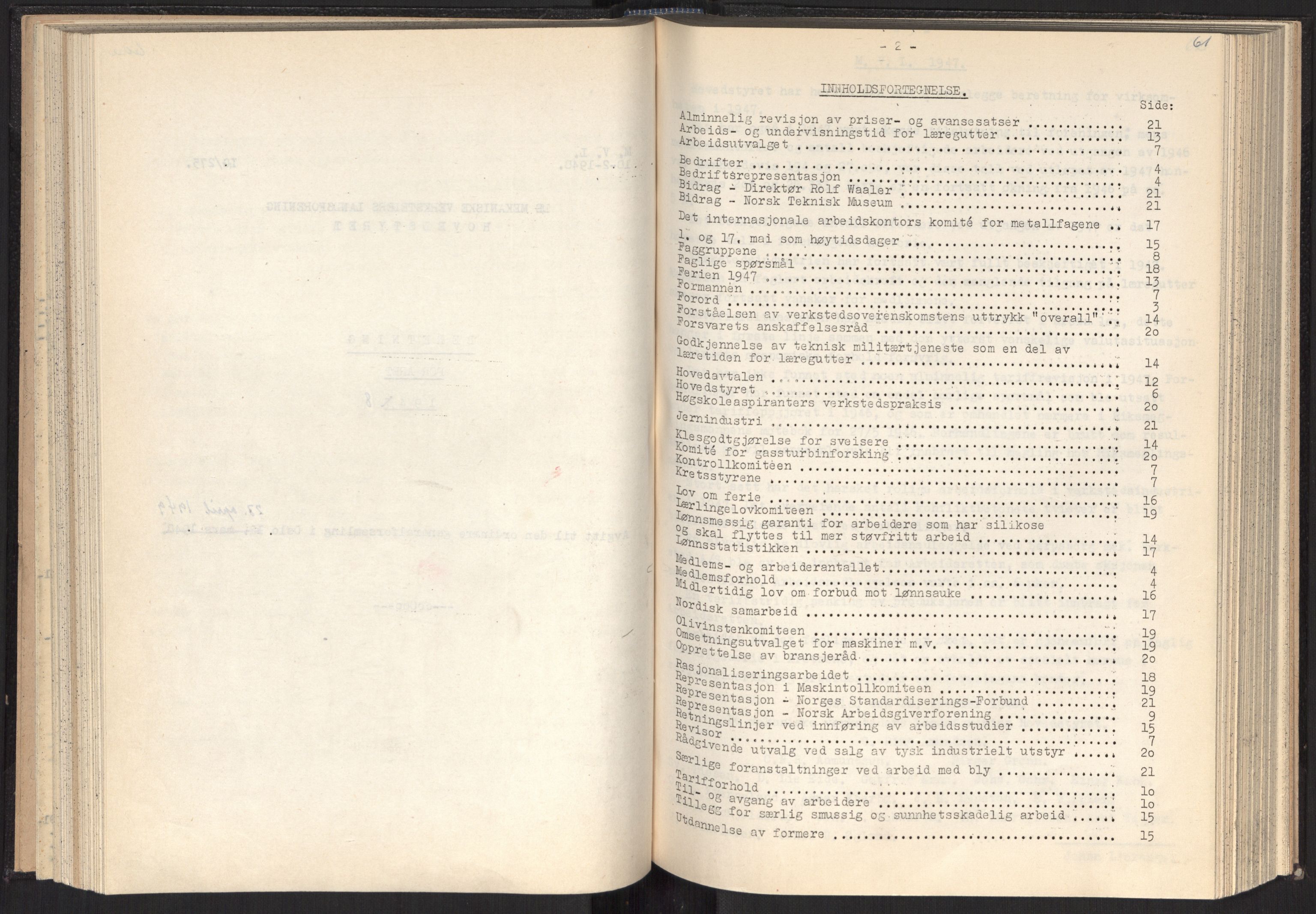 Teknologibedriftenes Landsforening TBL, AV/RA-PA-1700/A/Ad/L0007: Årsberetning med register, 1940-1951, p. 61