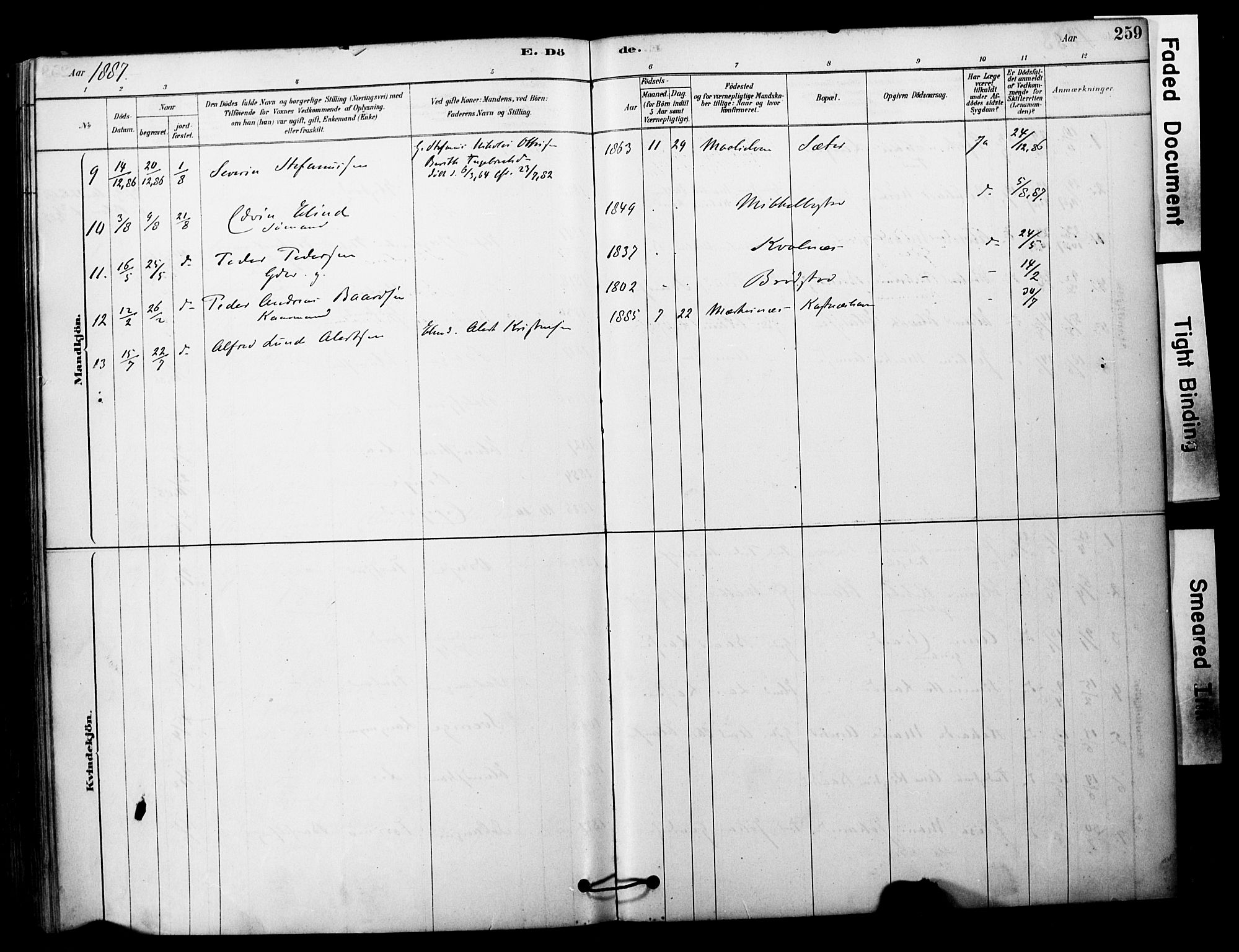 Tranøy sokneprestkontor, SATØ/S-1313/I/Ia/Iaa/L0011kirke: Parish register (official) no. 11, 1878-1904, p. 259