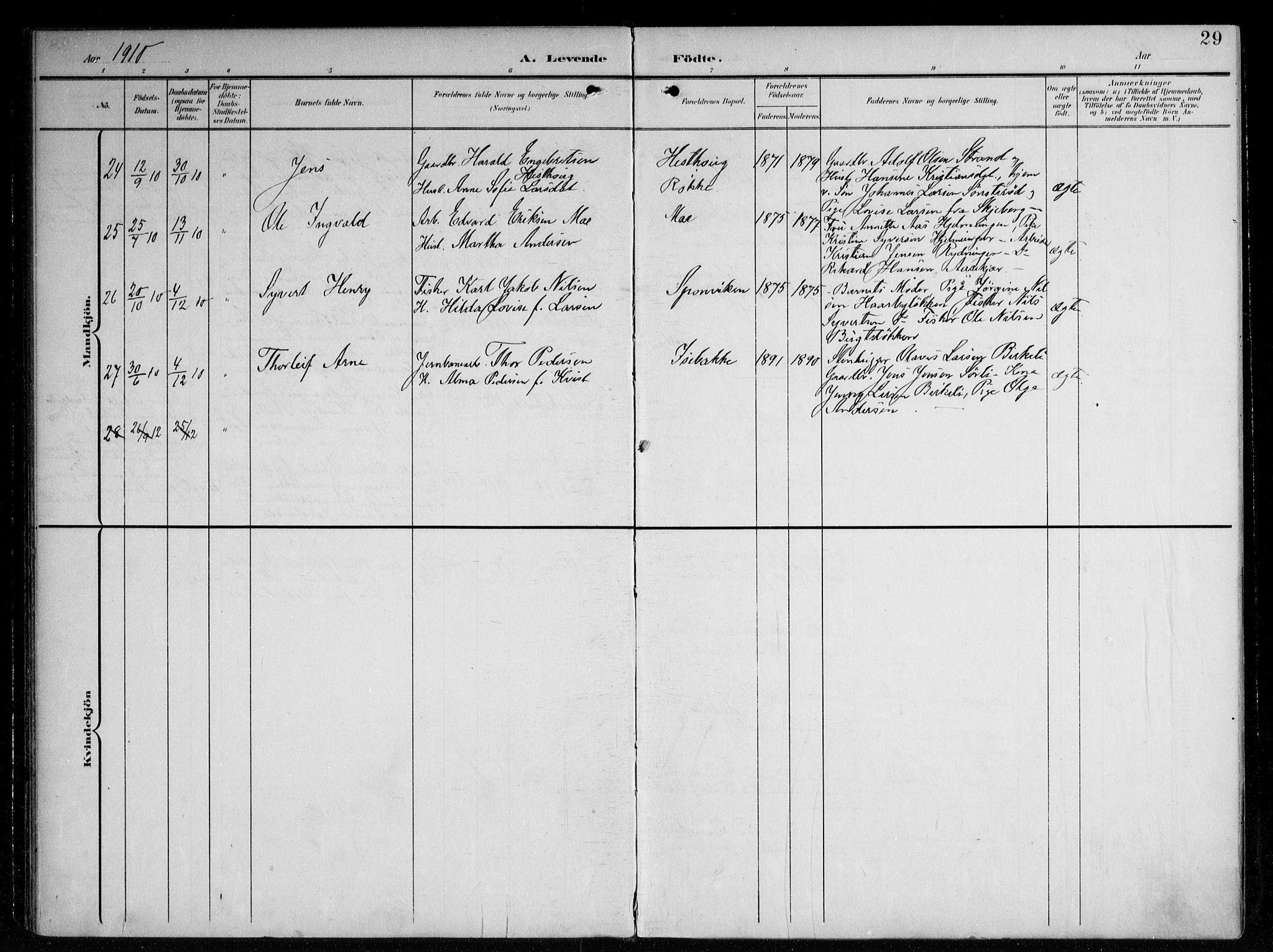 Berg prestekontor Kirkebøker, AV/SAO-A-10902/F/Fa/L0008: Parish register (official) no. I 8, 1902-1920, p. 29