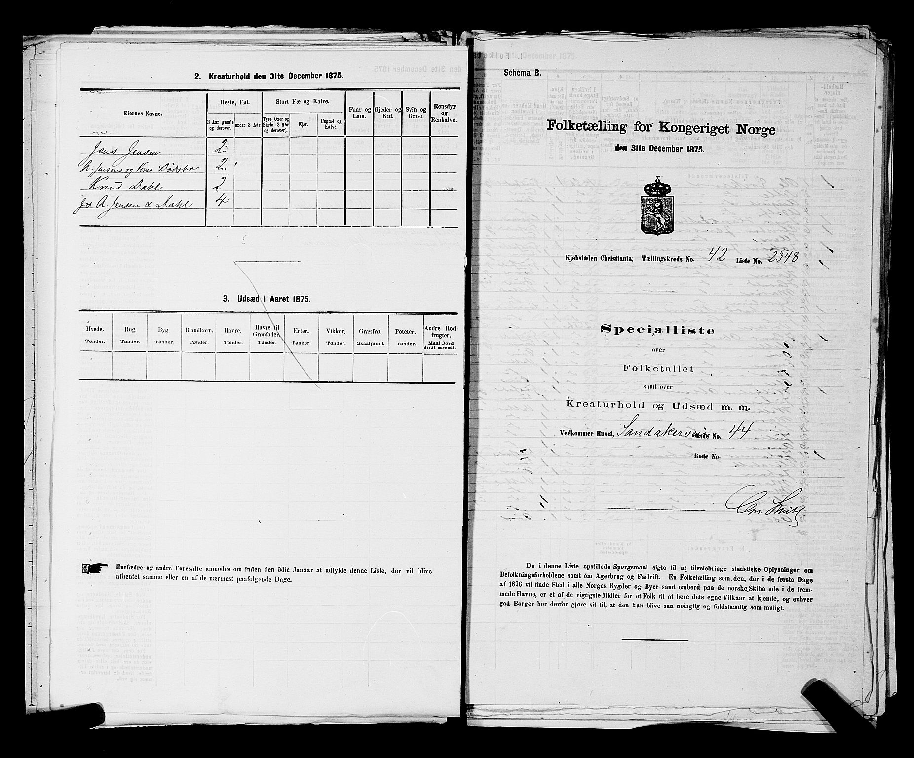 RA, 1875 census for 0301 Kristiania, 1875, p. 6616