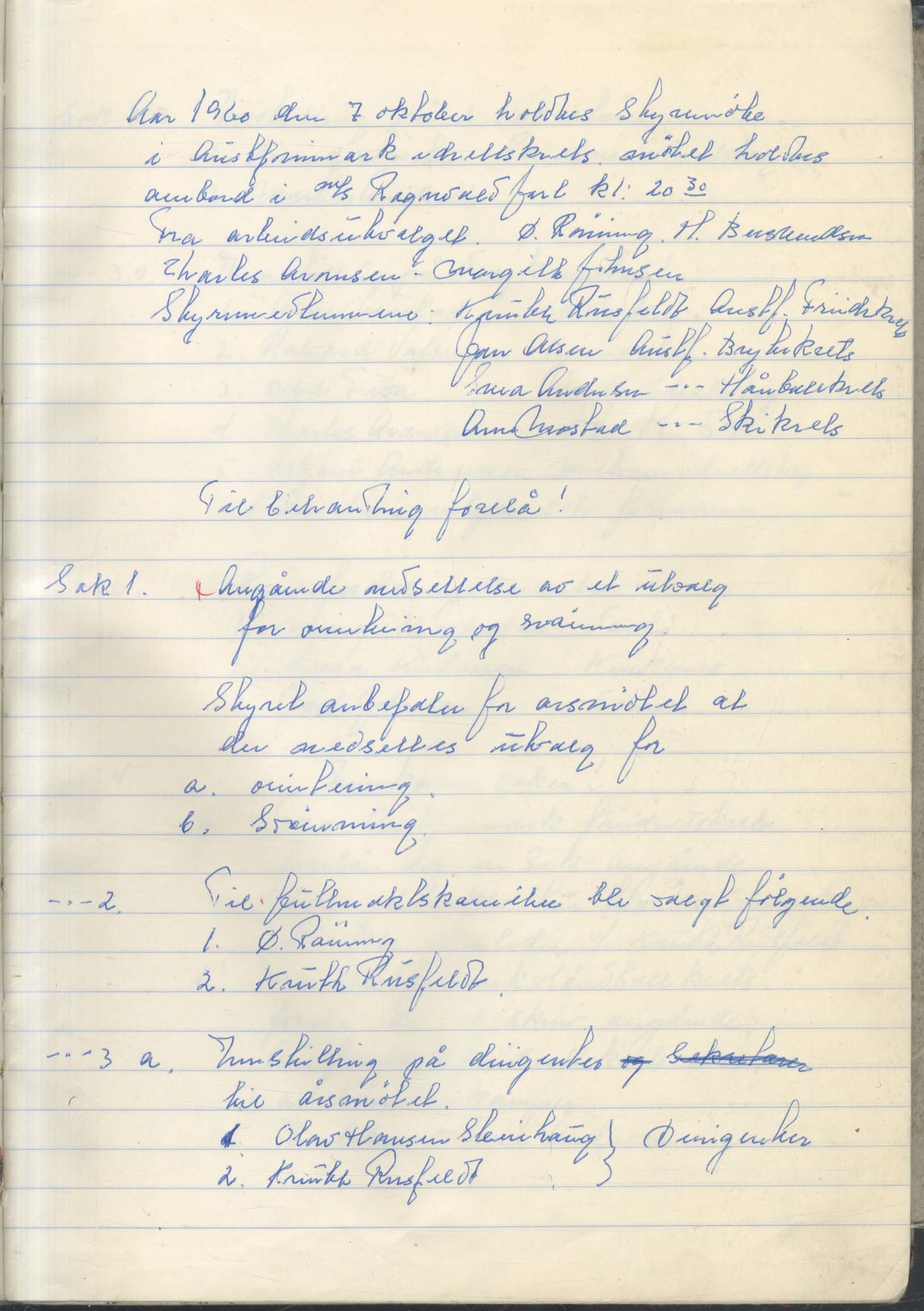 Aust-Finnmark Idrettskrets , FMFB/A-1041/A/L0006: Møteprotokoll for styre, årsmøter og arbeidsutvalg, 1960-1967, p. 3