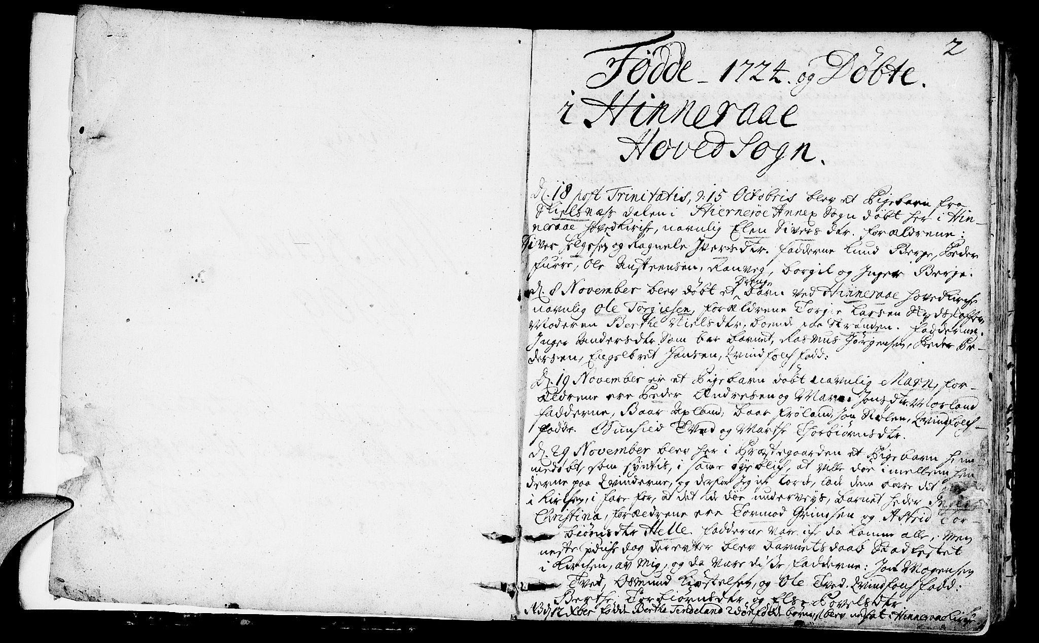 Nedstrand sokneprestkontor, SAST/A-101841/01/IV: Parish register (official) no. A 1 /1, 1724-1740, p. 2